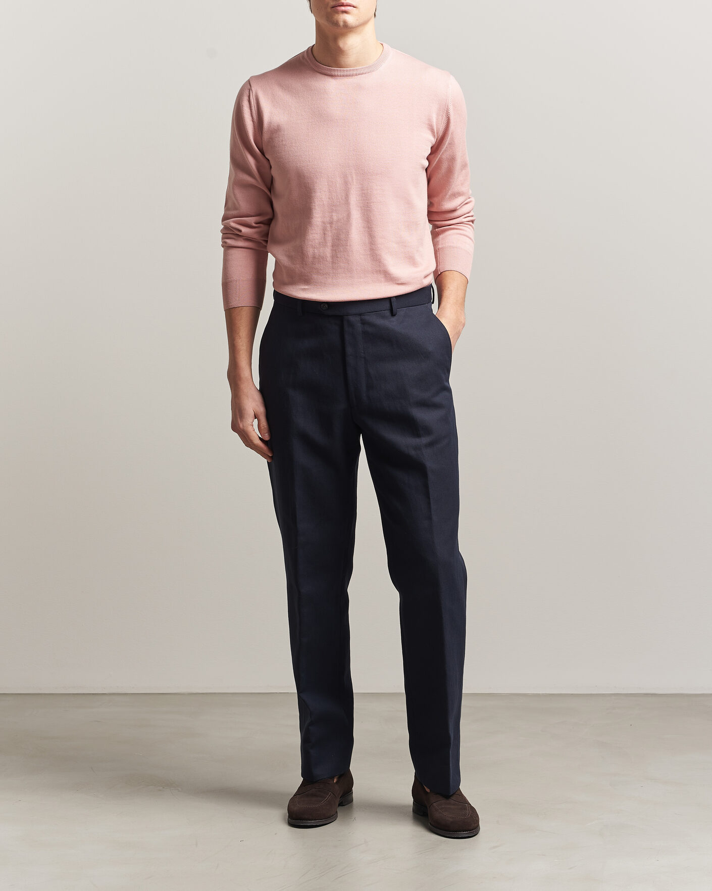 Homme | Pulls Et Tricots | Morgano | Supersoft Egyptian Cotton Crew Neck Soft Pink