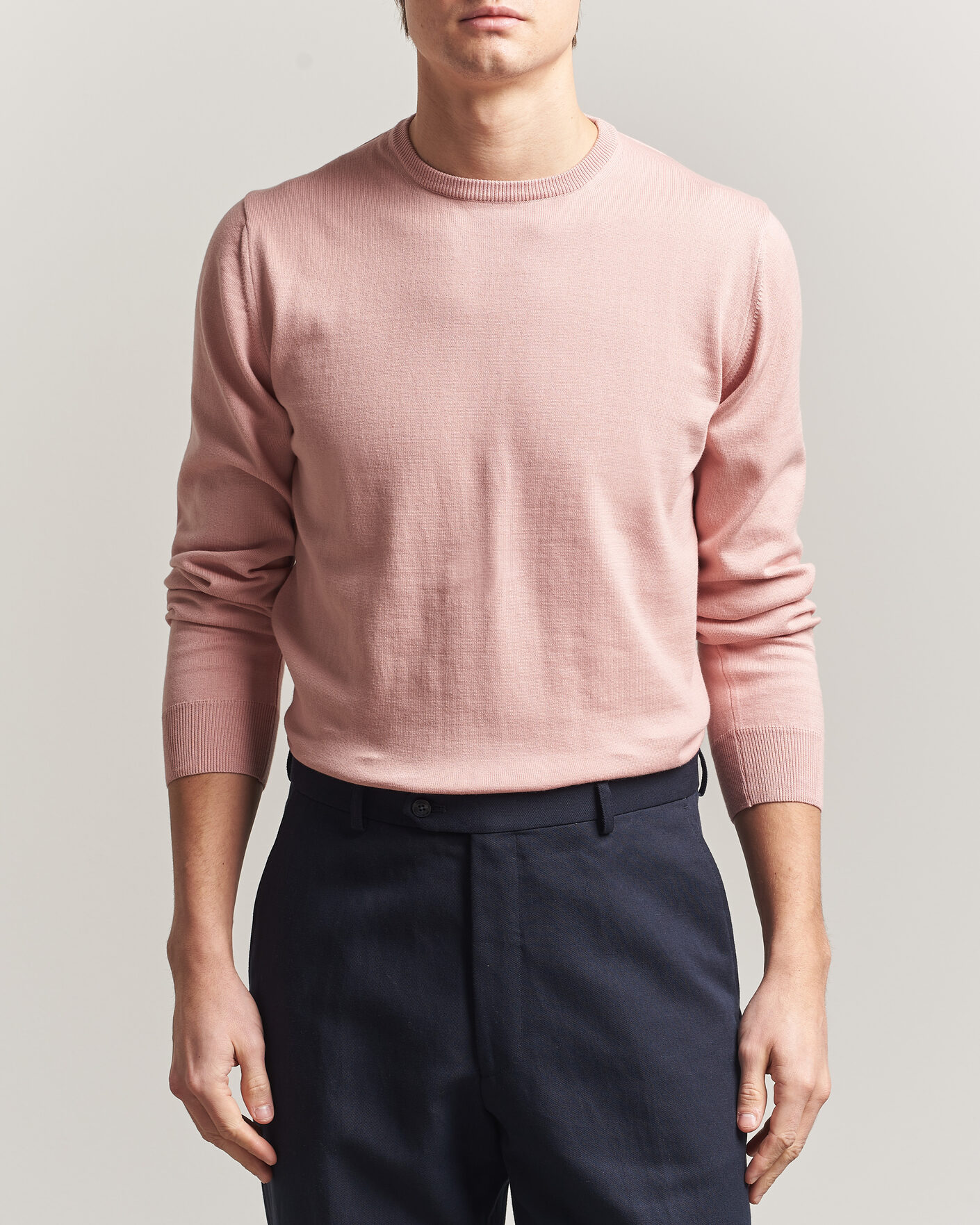 Homme | Pulls Et Tricots | Morgano | Supersoft Egyptian Cotton Crew Neck Soft Pink