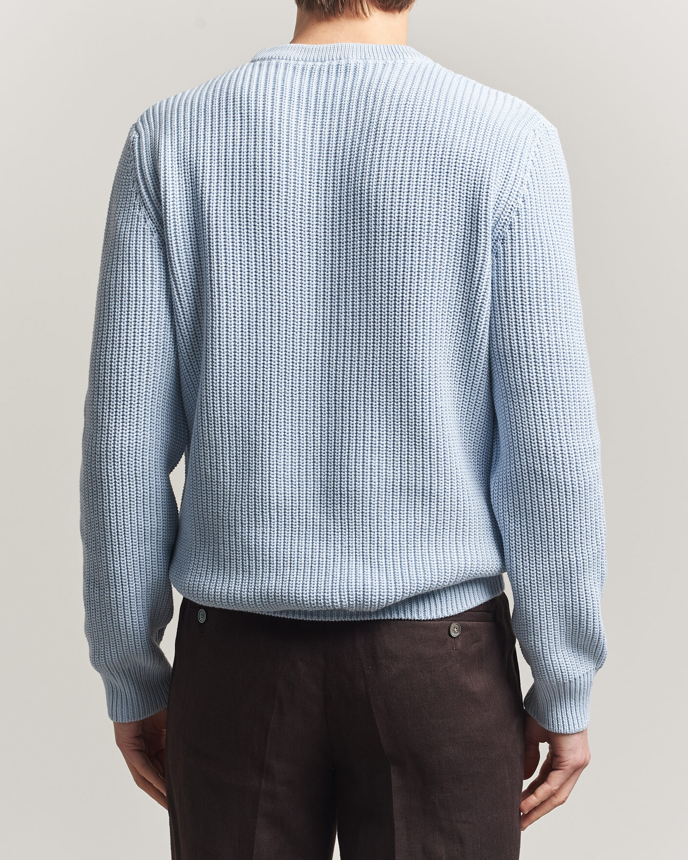 Homme | Pulls Et Tricots | Morgano | Supersoft Egyptian Cotton Fisher Man Crew Light Blue