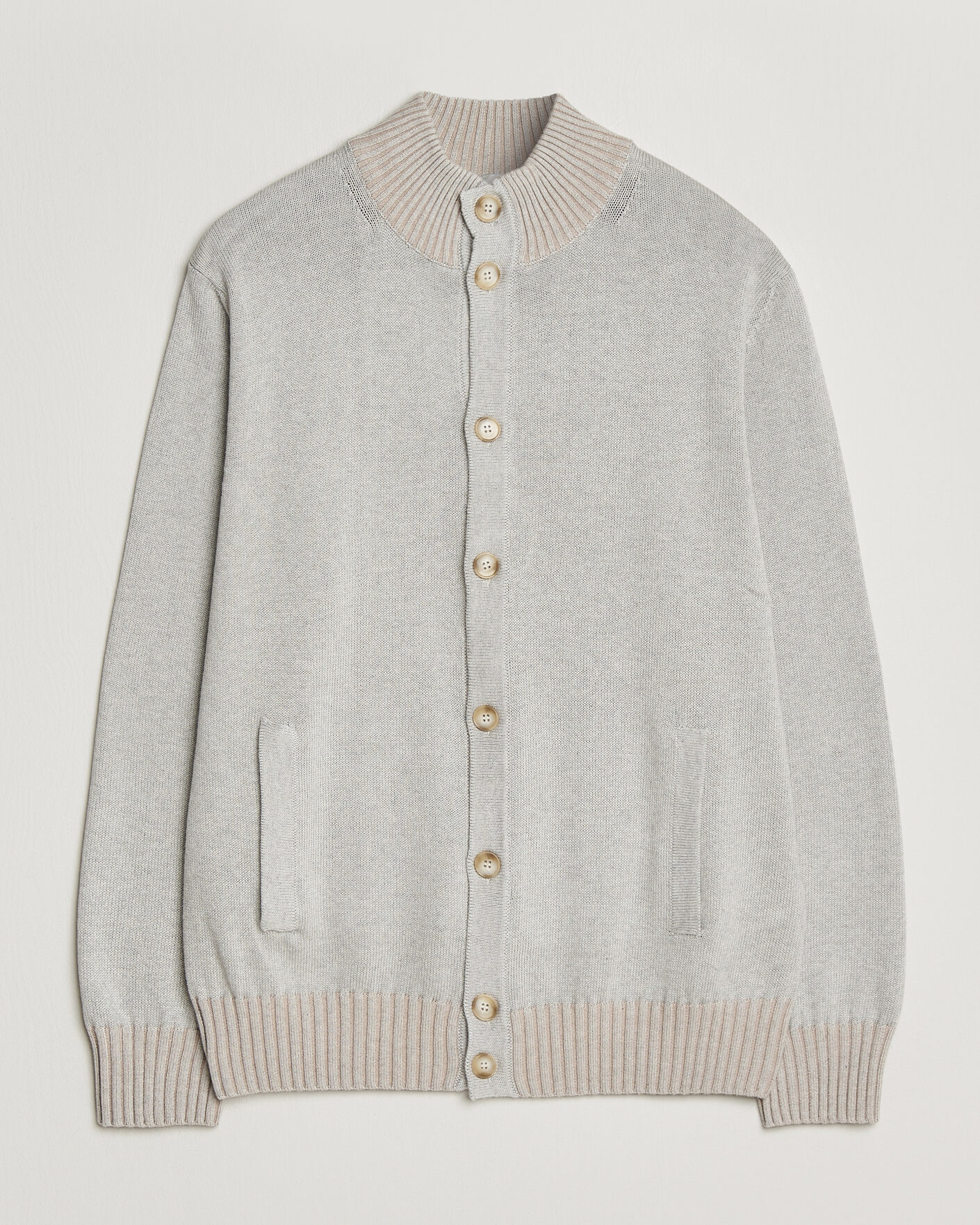 Homme | Pulls Et Tricots | Morgano | Cotton/Cashmere Knitted Cardigan Light Grey
