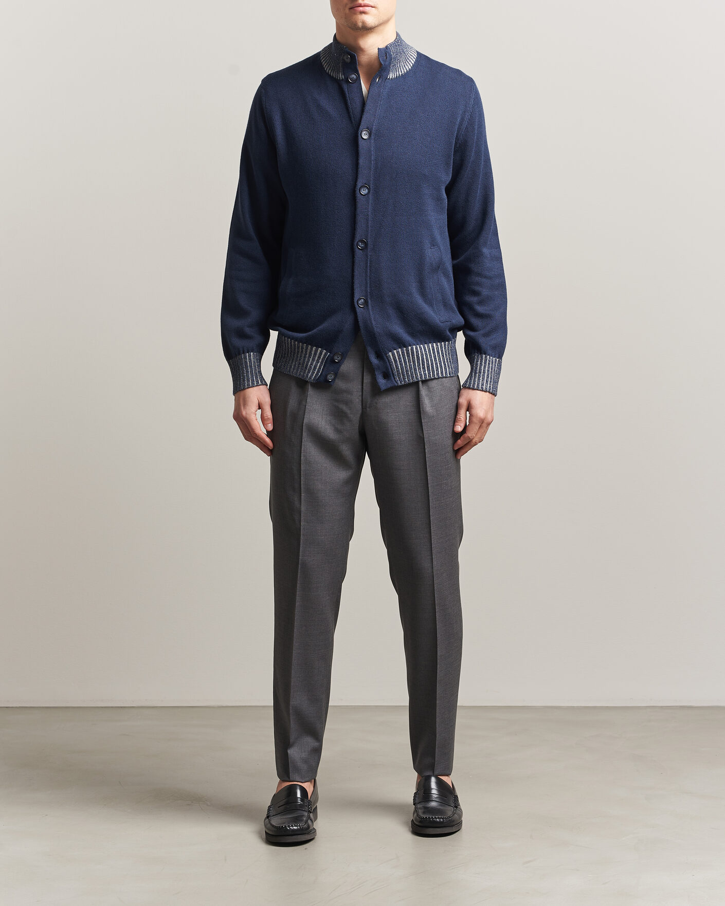 Homme | Pulls Et Tricots | Morgano | Cotton/Cashmere Knitted Cardigan Navy