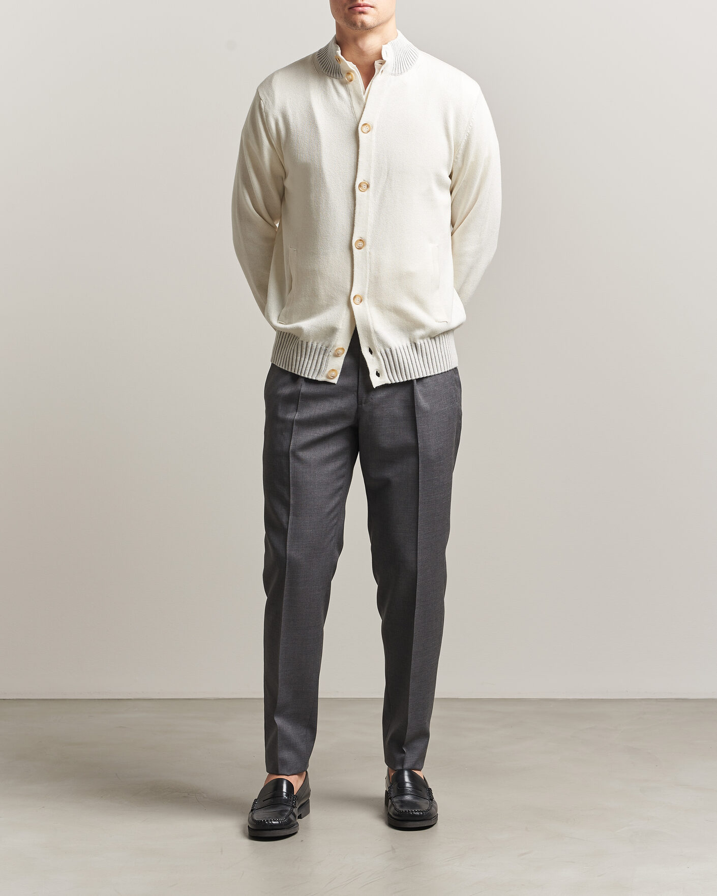 Homme | Pulls Et Tricots | Morgano | Cotton/Cashmere Knitted Cardigan Cream