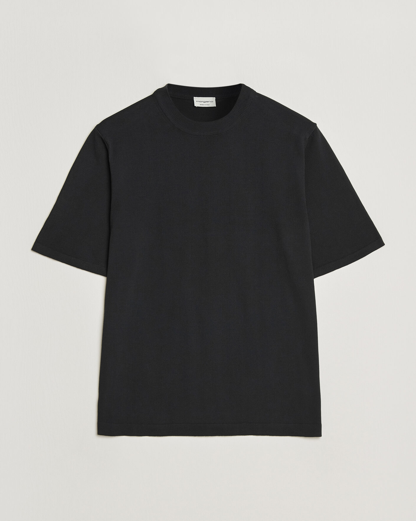 Homme | T-shirts | Morgano | Knitted Cotton Crepe T-Shirt Black