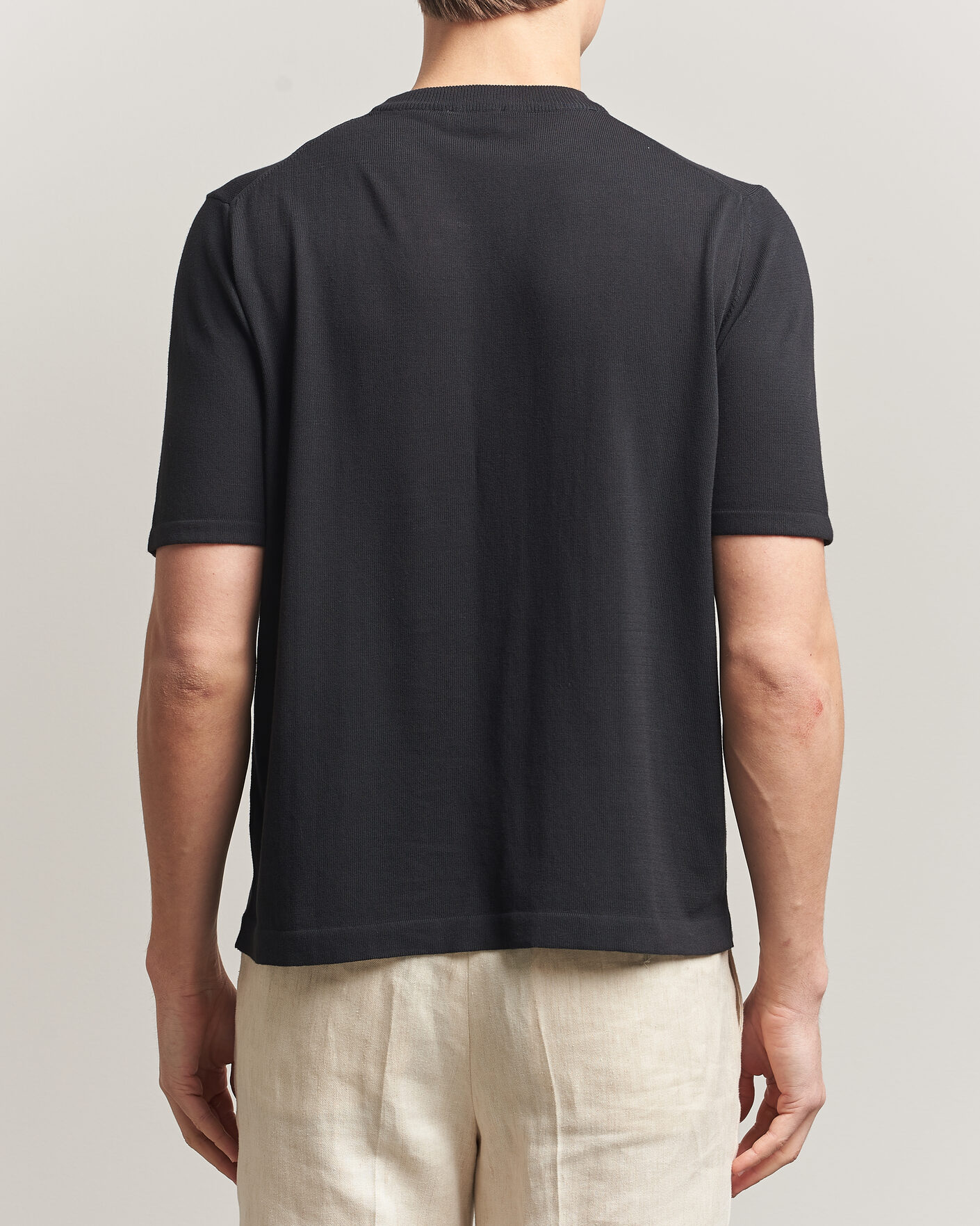 Homme | T-shirts | Morgano | Knitted Cotton Crepe T-Shirt Black