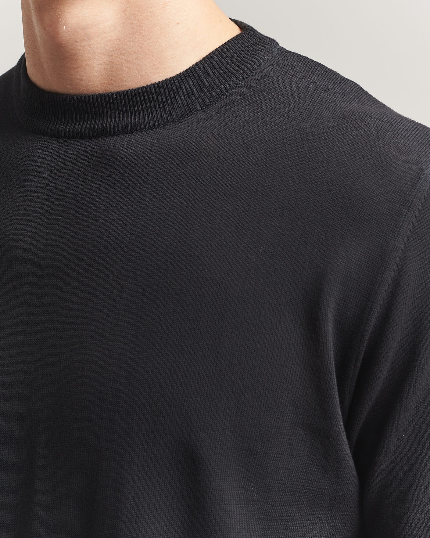 Homme | T-shirts | Morgano | Knitted Cotton Crepe T-Shirt Black
