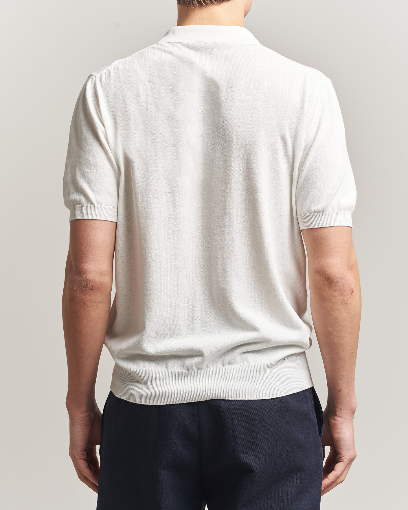 Homme | Polos | Morgano | Knitted Cotton Crepe Polo Latte