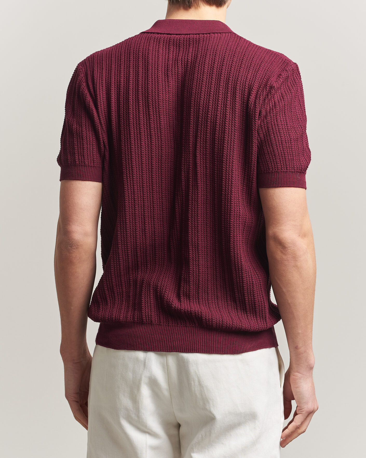 Homme | Polos | Morgano | Structured Knitted Polo Burgundy