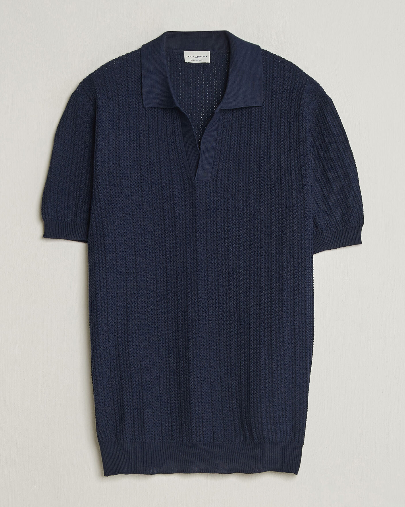 Homme | Polos | Morgano | Structured Knitted Polo Navy