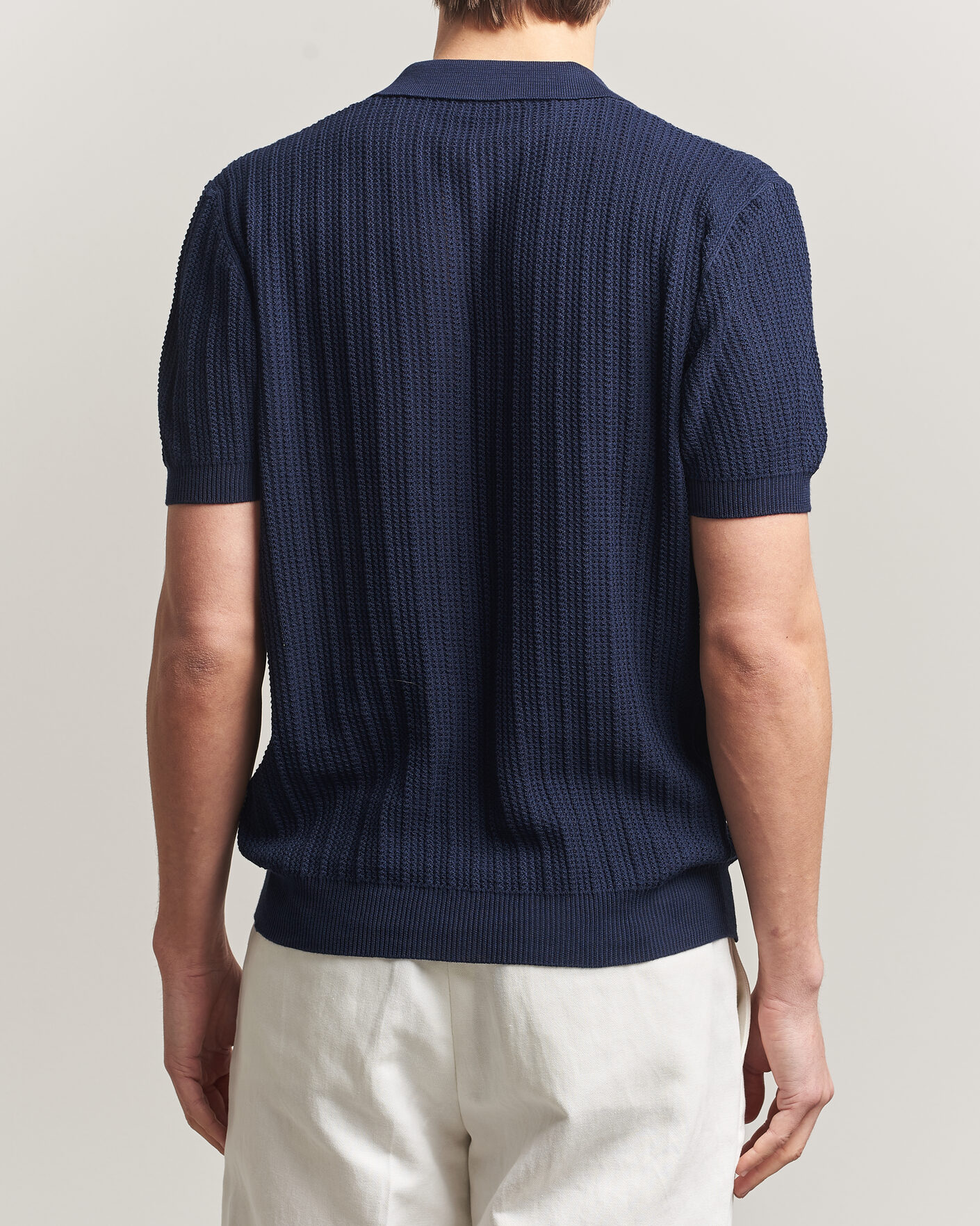 Homme | Polos | Morgano | Structured Knitted Polo Navy