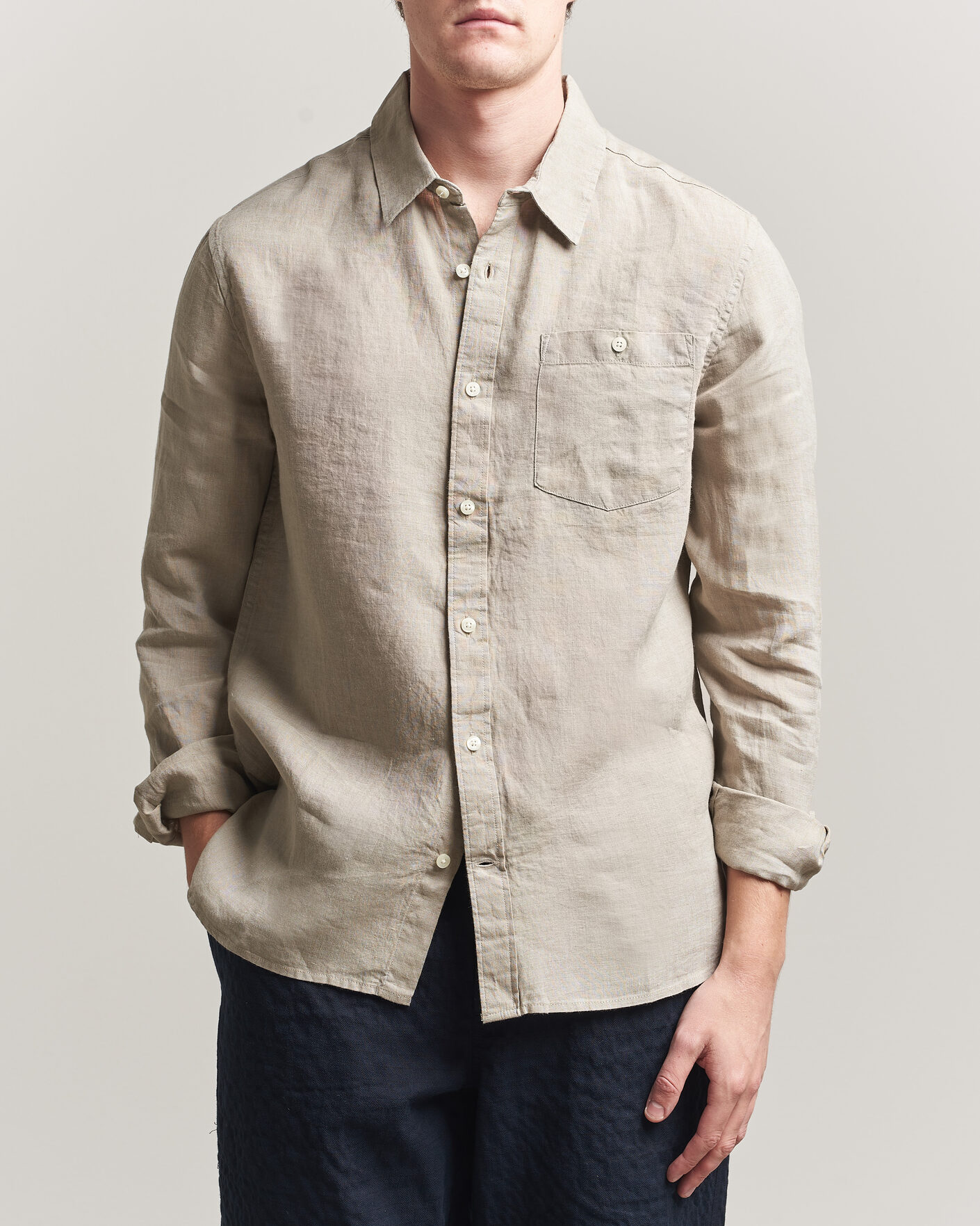Homme | Chemises | KnowledgeCotton Apparel | Regular Linen Shirt Twill