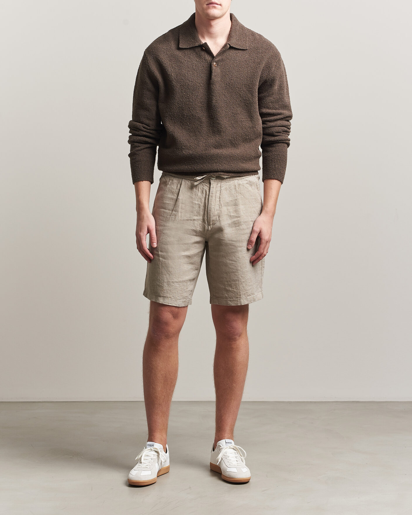 Homme | Shorts | KnowledgeCotton Apparel | Loose Linen Shorts Twill