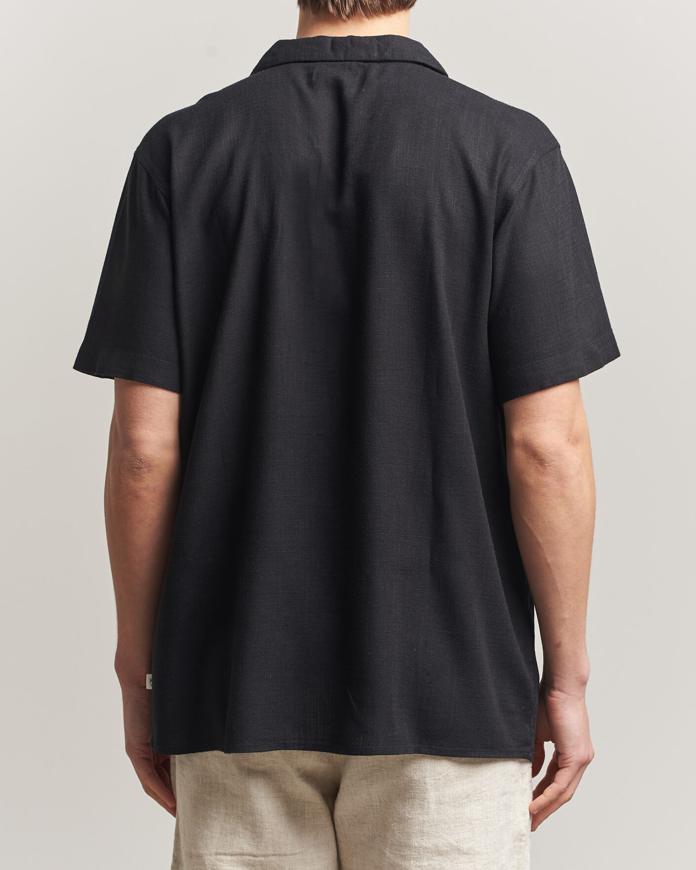 Homme | Chemises | KnowledgeCotton Apparel | Linen/Lyocell Resort Shirt Black