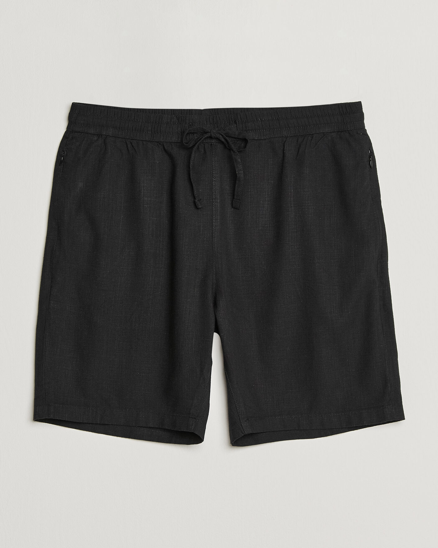 Homme | Shorts | KnowledgeCotton Apparel | Loose Linen/Viscose Shorts Black