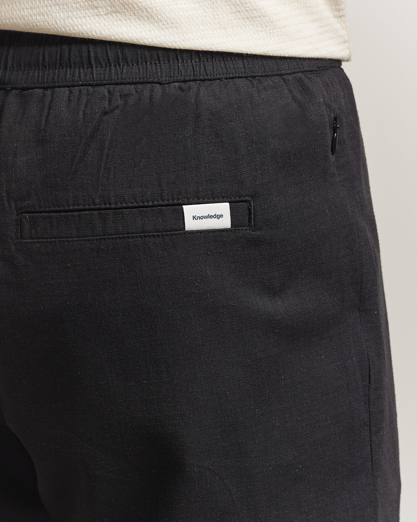 Homme | Shorts | KnowledgeCotton Apparel | Loose Linen/Viscose Shorts Black