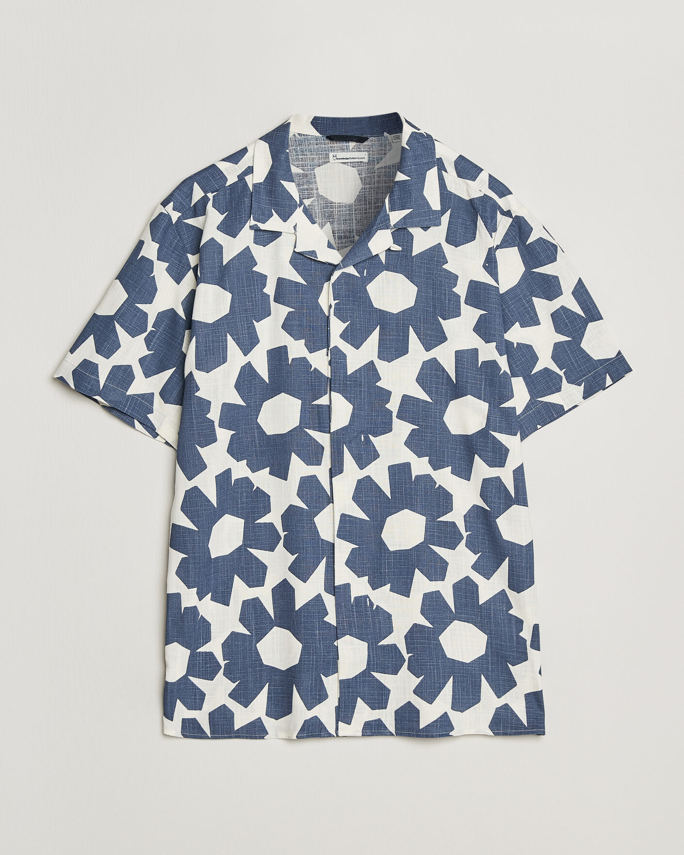 Homme | Chemises | KnowledgeCotton Apparel | Printed Linen Mix Shirt Blue