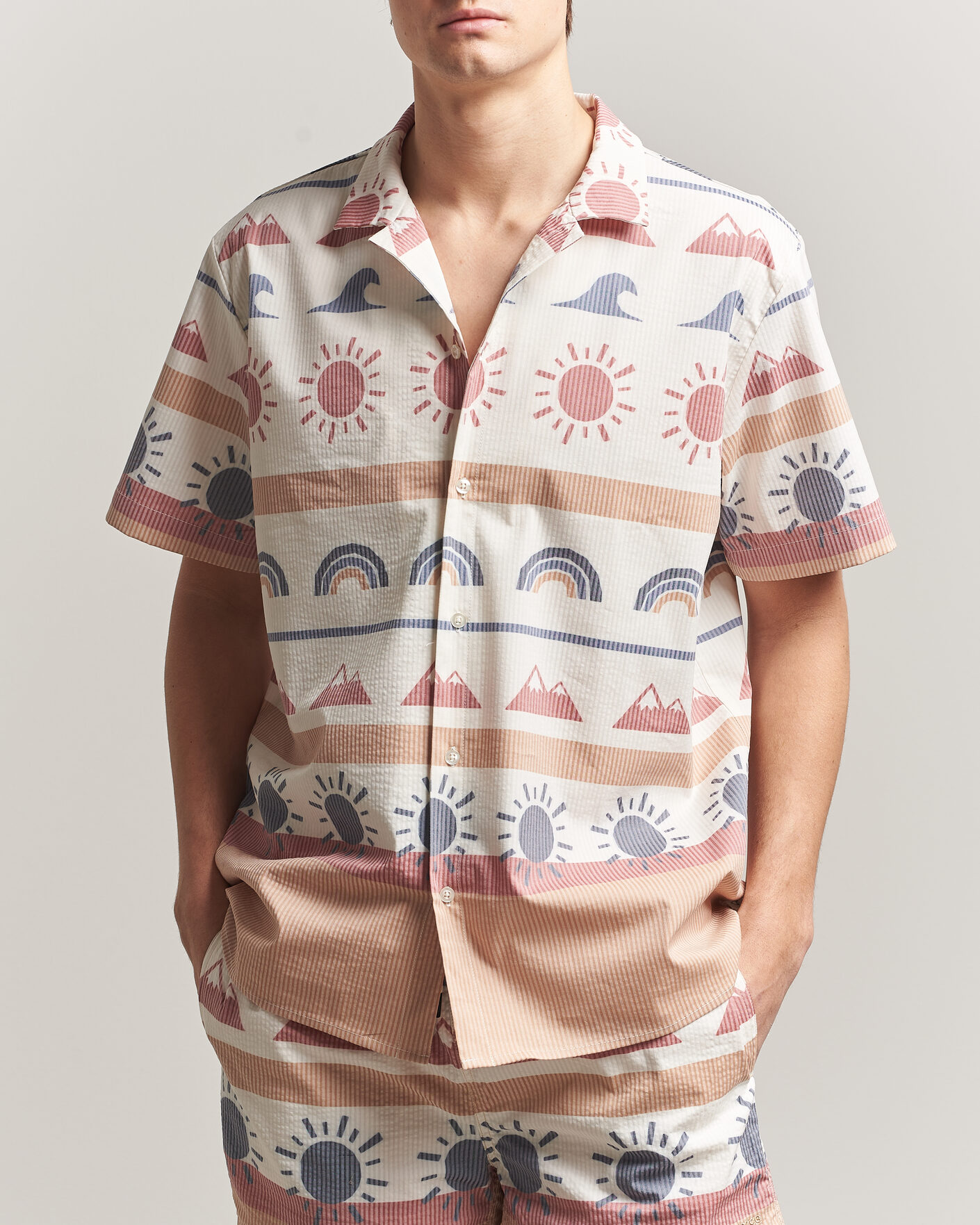 Homme | Chemises | KnowledgeCotton Apparel | Relaxed Printed AOP Short Sleeve Shirt Multi