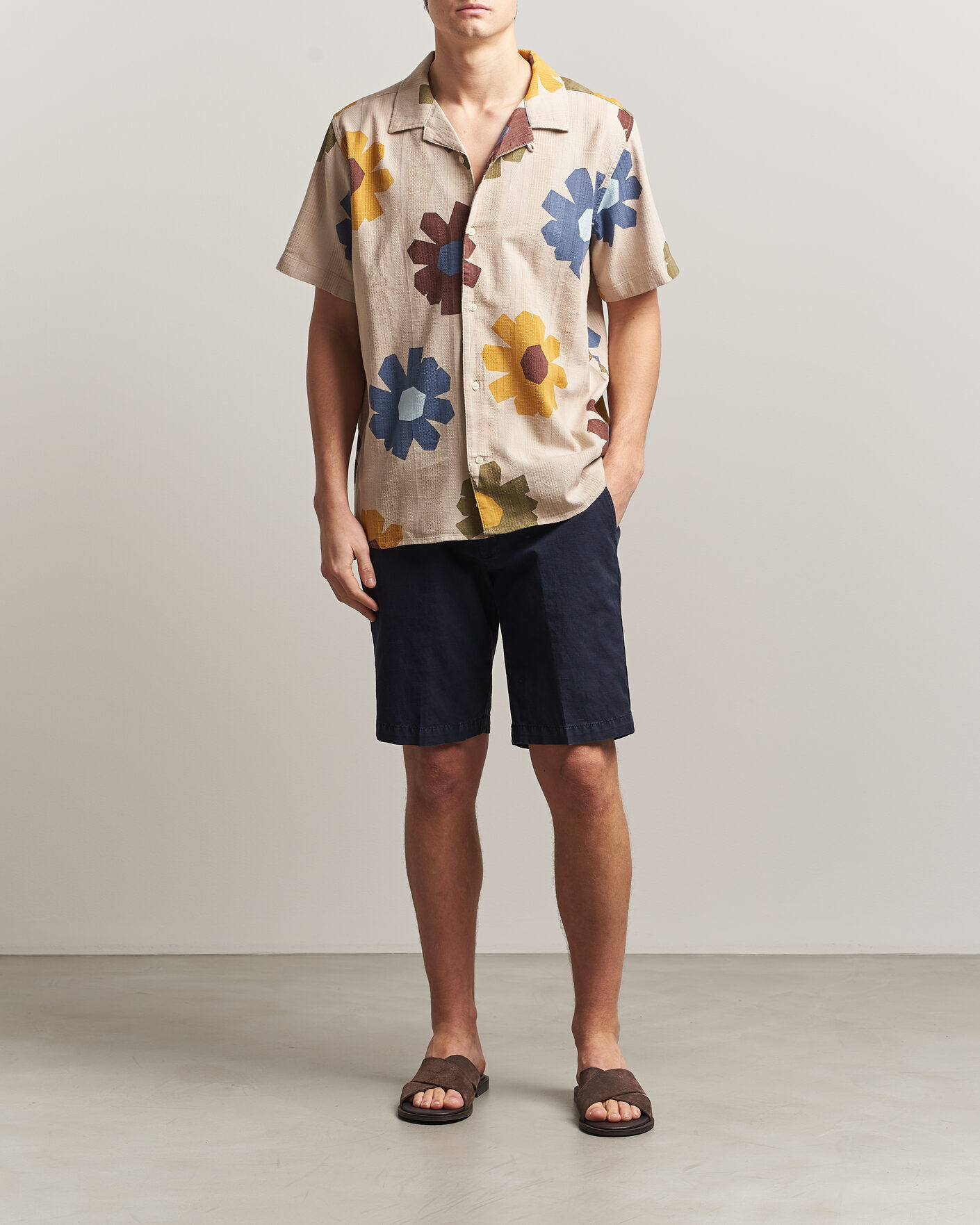 Homme | Chemises | KnowledgeCotton Apparel | Relaxed Printed Cotton Short Sleeve Shirt Multi
