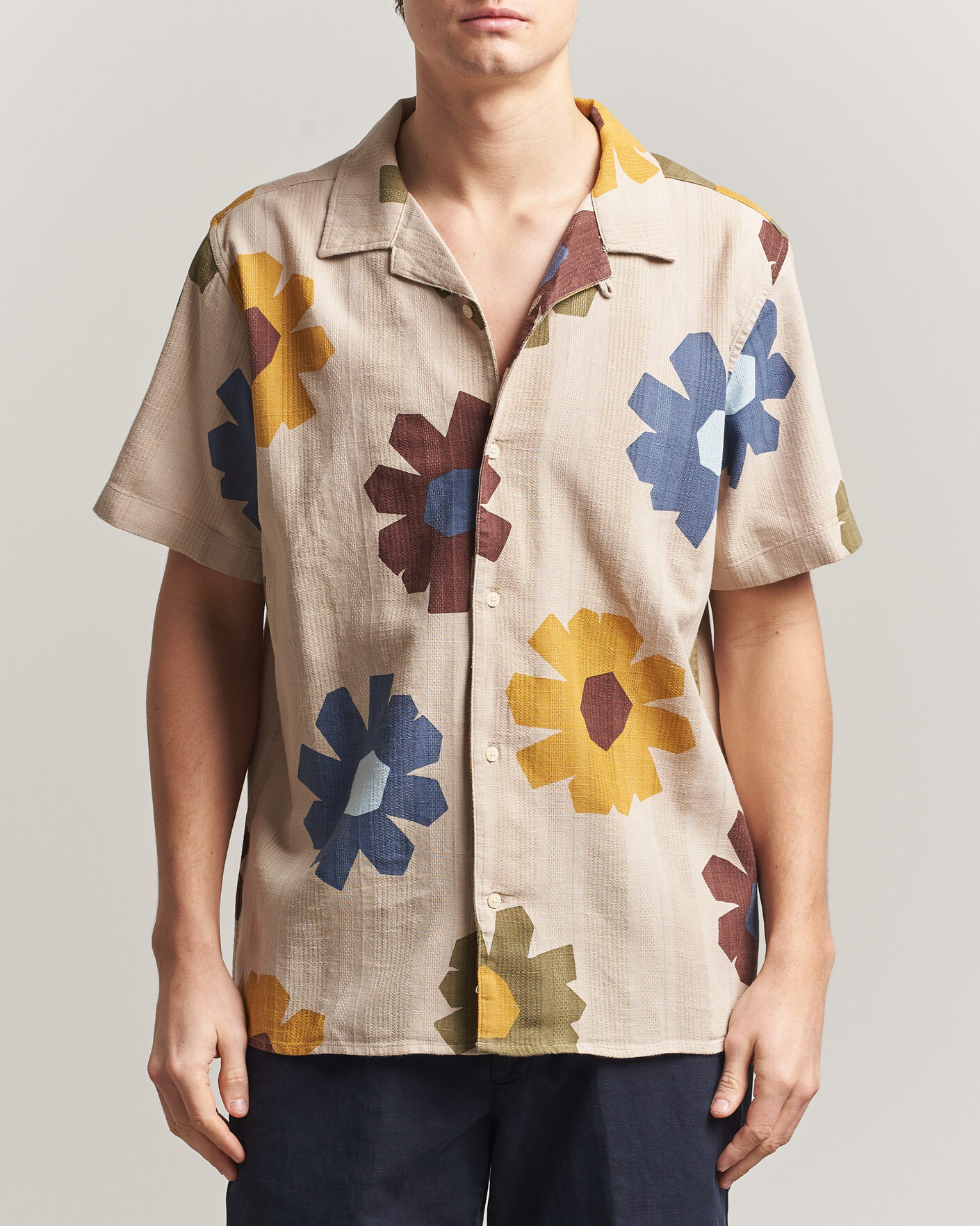 Homme | Chemises | KnowledgeCotton Apparel | Relaxed Printed Cotton Short Sleeve Shirt Multi