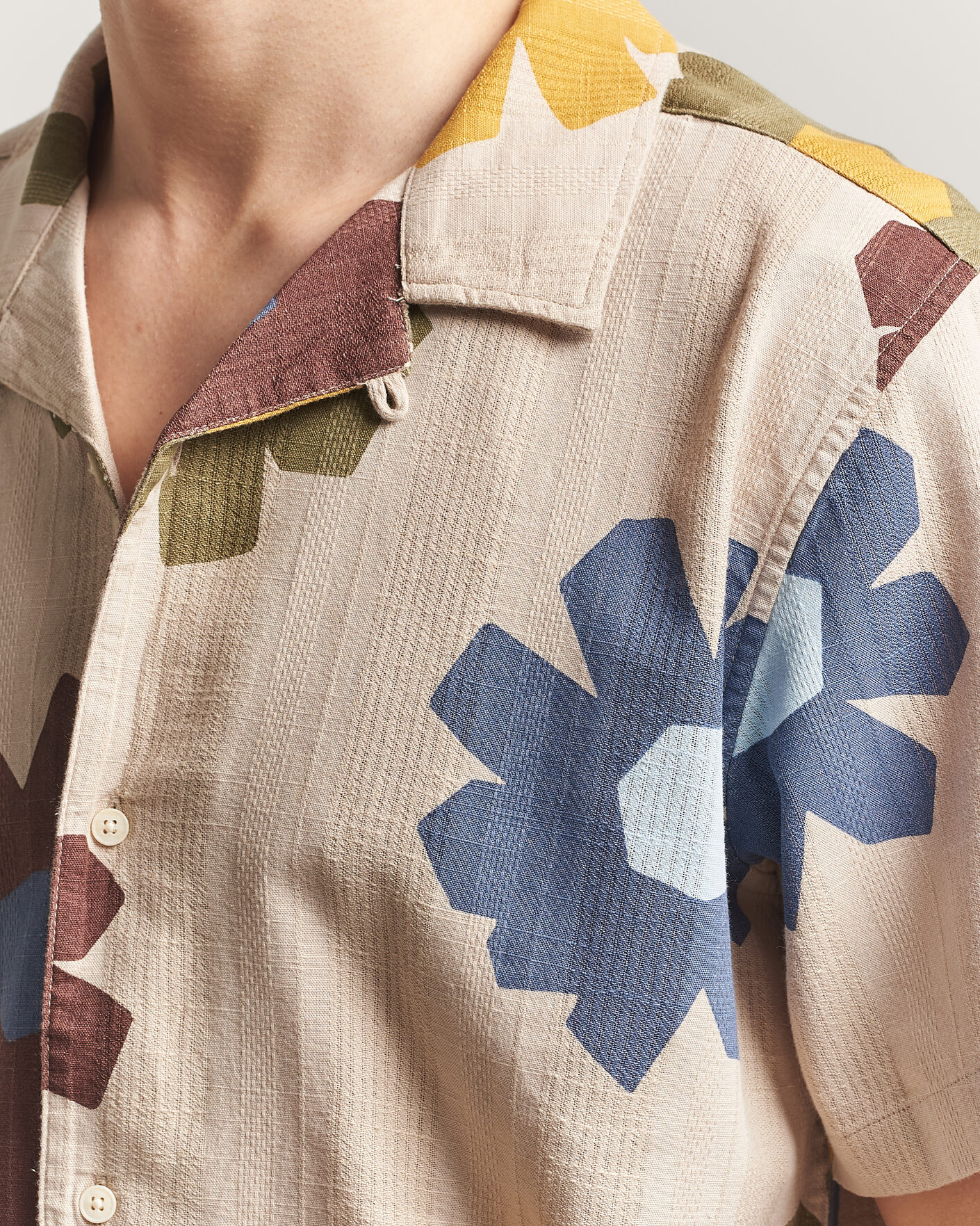 Homme | Chemises | KnowledgeCotton Apparel | Relaxed Printed Cotton Short Sleeve Shirt Multi