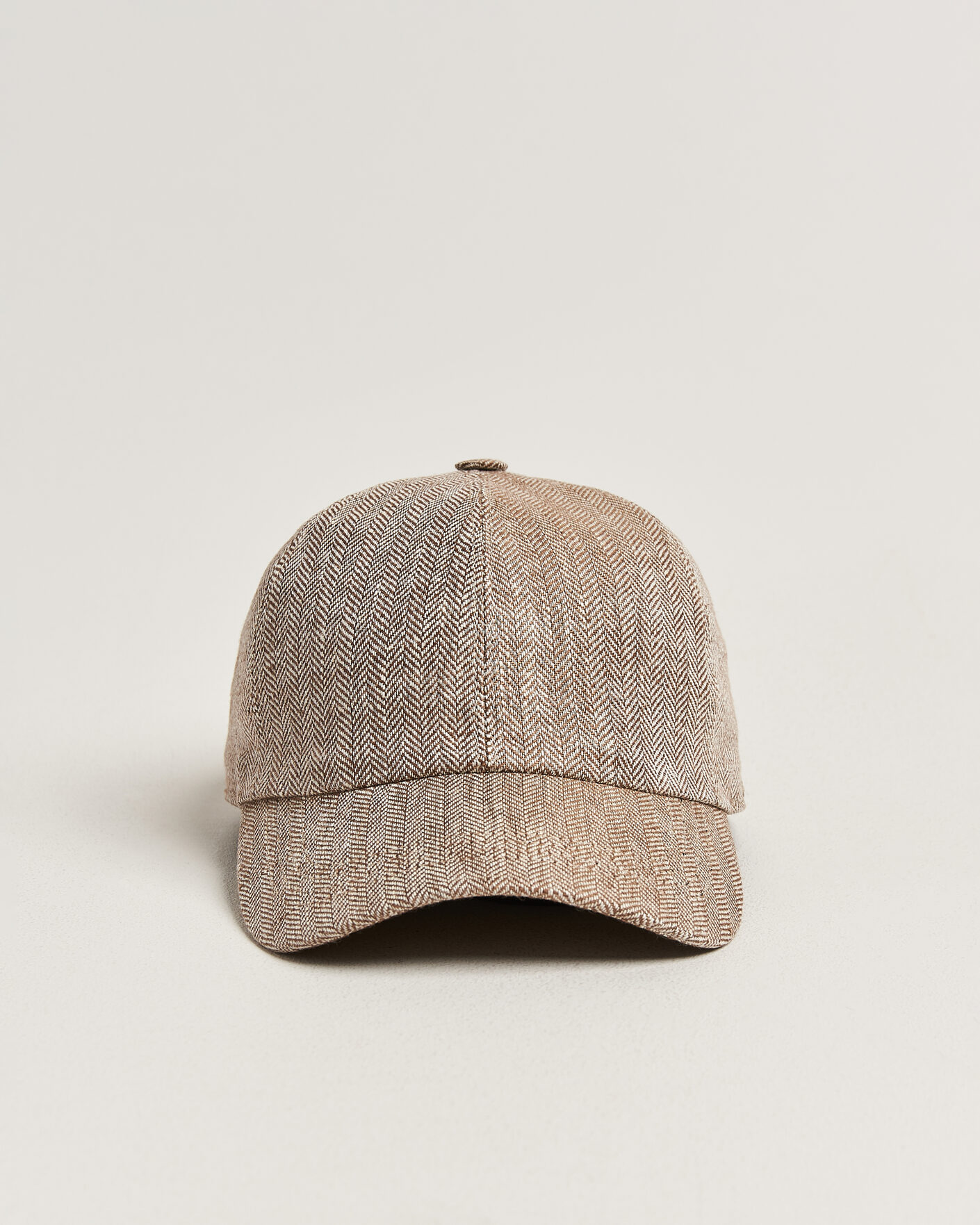 Homme | Bobs Et Casquettes | Wigéns | Baseball Linen Herringbone Cap Brown