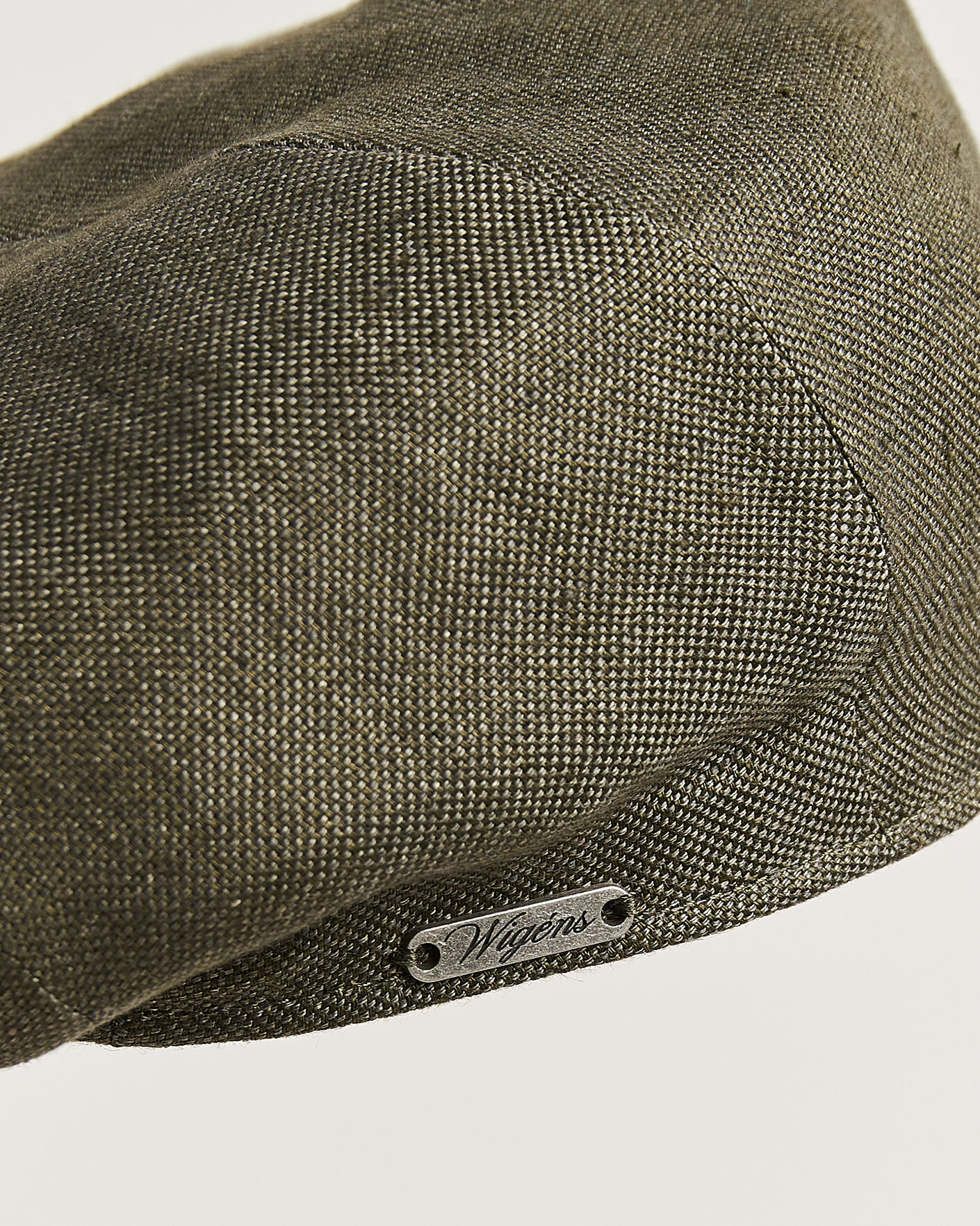 Homme | Bobs Et Casquettes | Wigéns | Newsboy Retro Hopsack Linen Cap Dark Olive