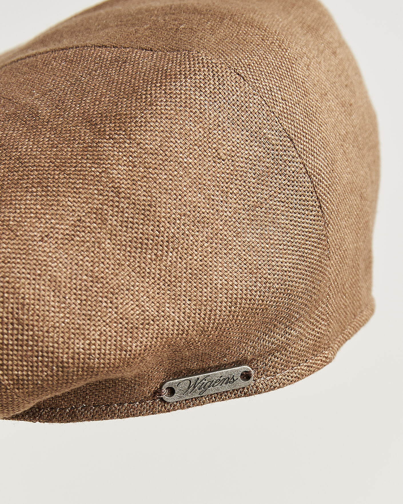 Homme | Bobs Et Casquettes | Wigéns | Newsboy Retro Hopsack Linen Cap Light Brown
