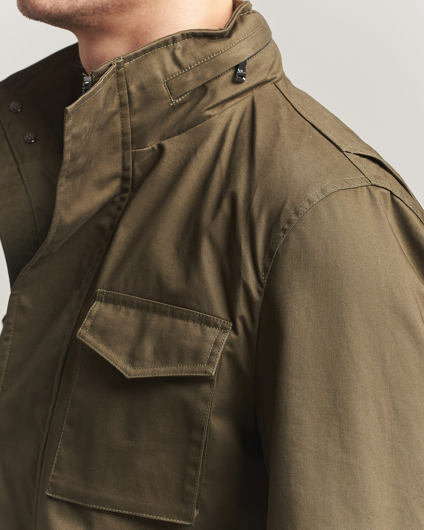 Homme | Manteaux Et Vestes | Oscar Jacobson | M65 Coated Cotton Field Jacket Olive