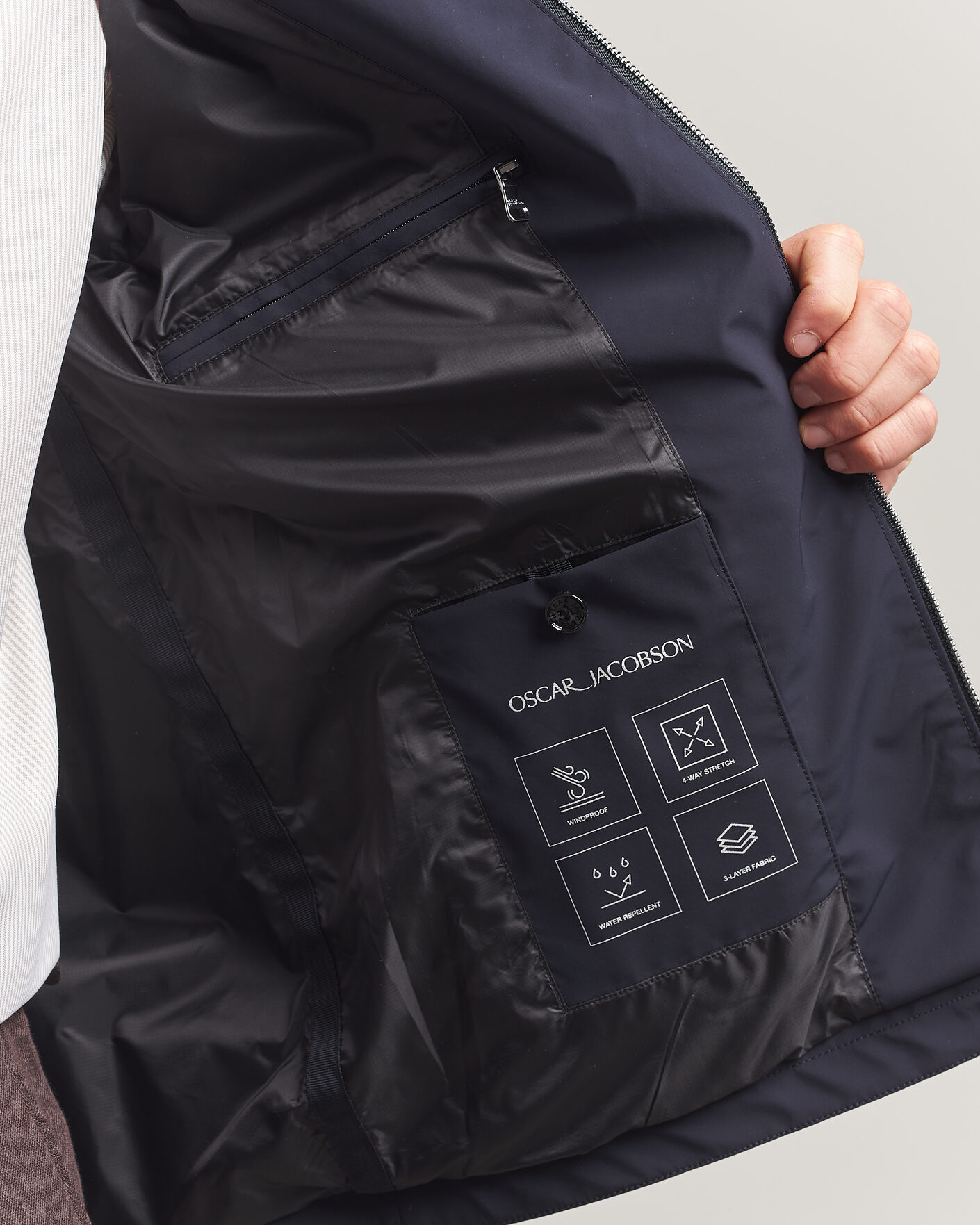 Homme | Manteaux Et Vestes | Oscar Jacobson | Light Zipped Shirt Jacket Navy