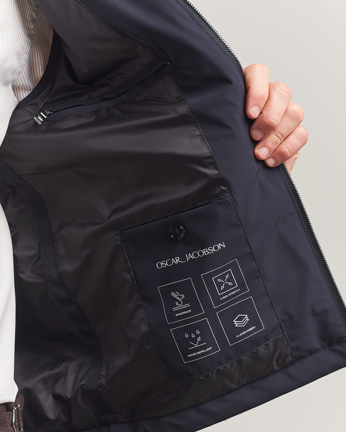 Homme | Gilets | Oscar Jacobson | Light Zipped Waistcoat Navy