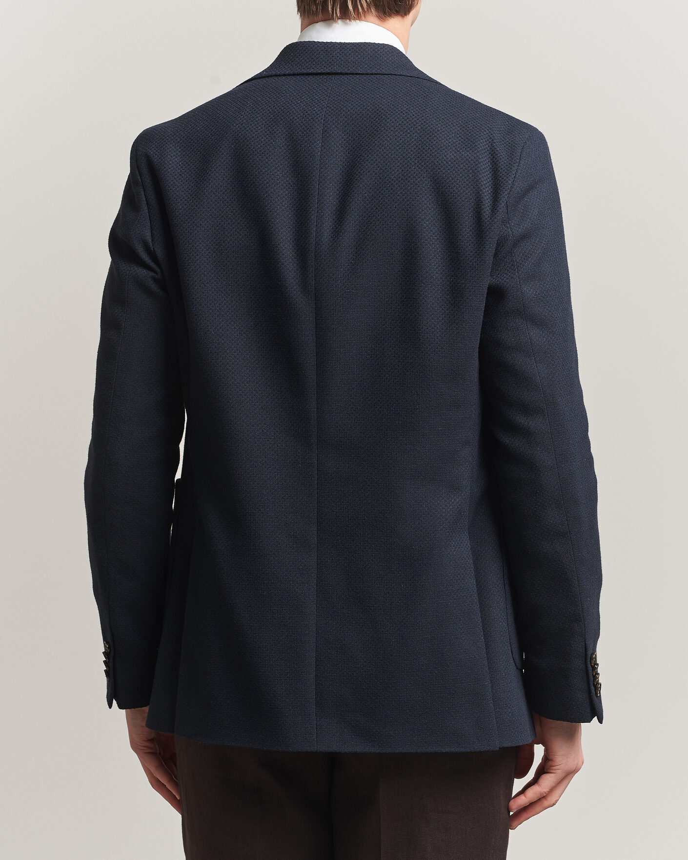 Homme | Blazers | Oscar Jacobson | Fogerty Patch Structure Cotton Blazer Navy