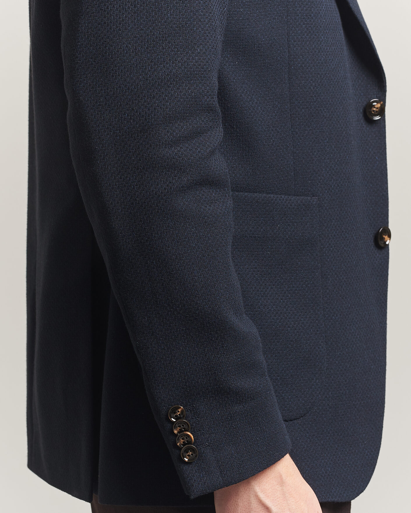 Homme | Blazers | Oscar Jacobson | Fogerty Patch Structure Cotton Blazer Navy