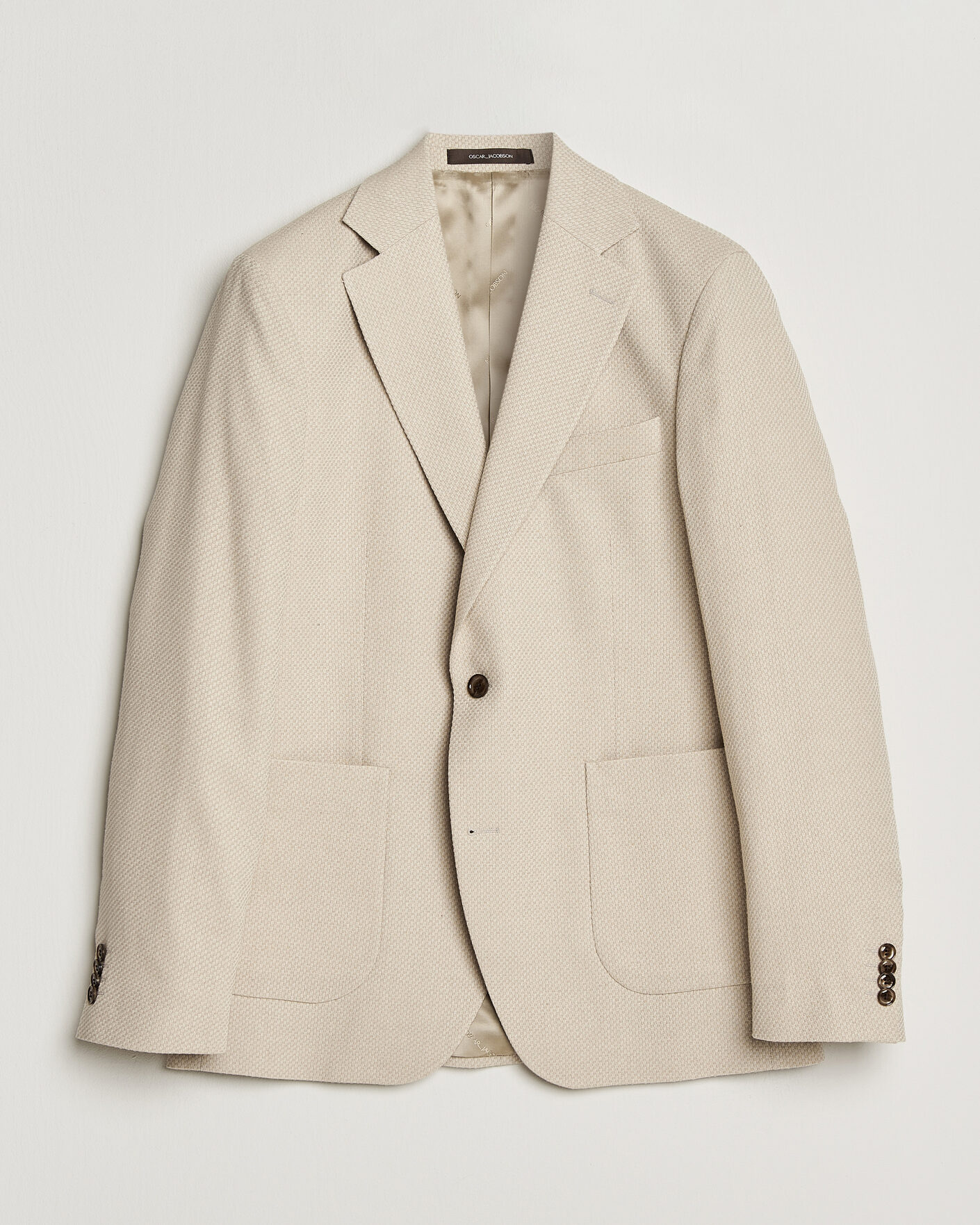 Homme | Blazers | Oscar Jacobson | Fogerty Patch Structure Cotton Blazer Beige