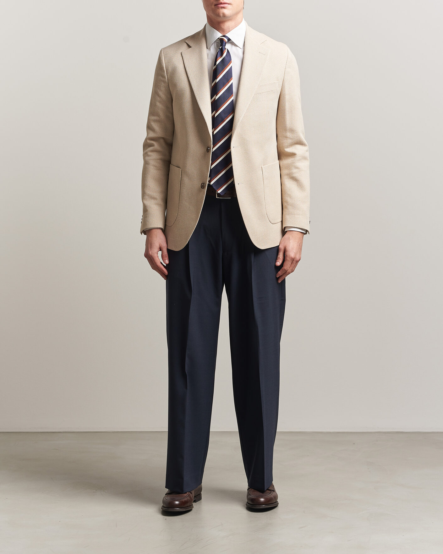 Homme | Blazers | Oscar Jacobson | Fogerty Patch Structure Cotton Blazer Beige