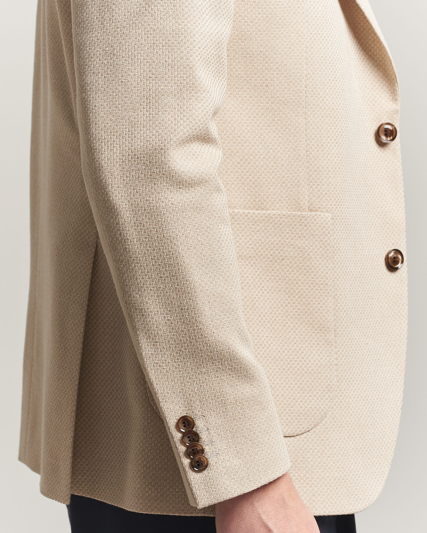 Homme | Blazers | Oscar Jacobson | Fogerty Patch Structure Cotton Blazer Beige