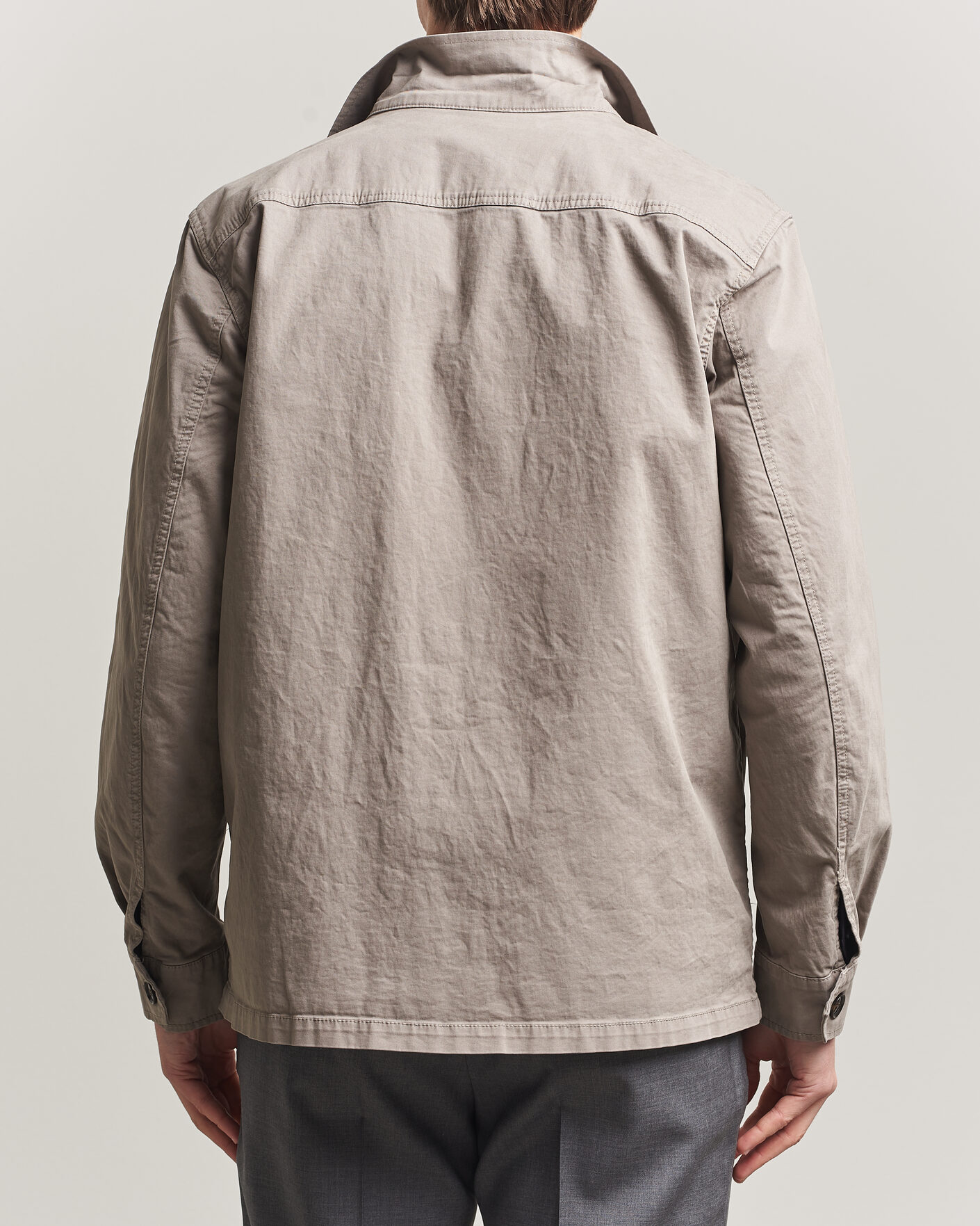 Homme | Chemises | Oscar Jacobson | Safari Cotton Shirt Jacket Grey