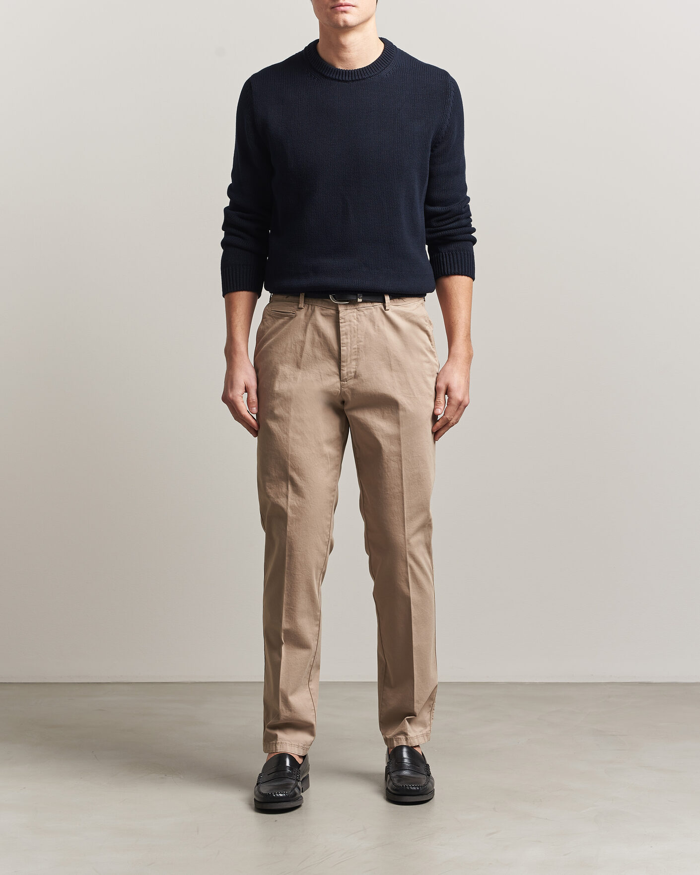 Homme | Pantalons | Oscar Jacobson | Danik Cotton Trousers Beige