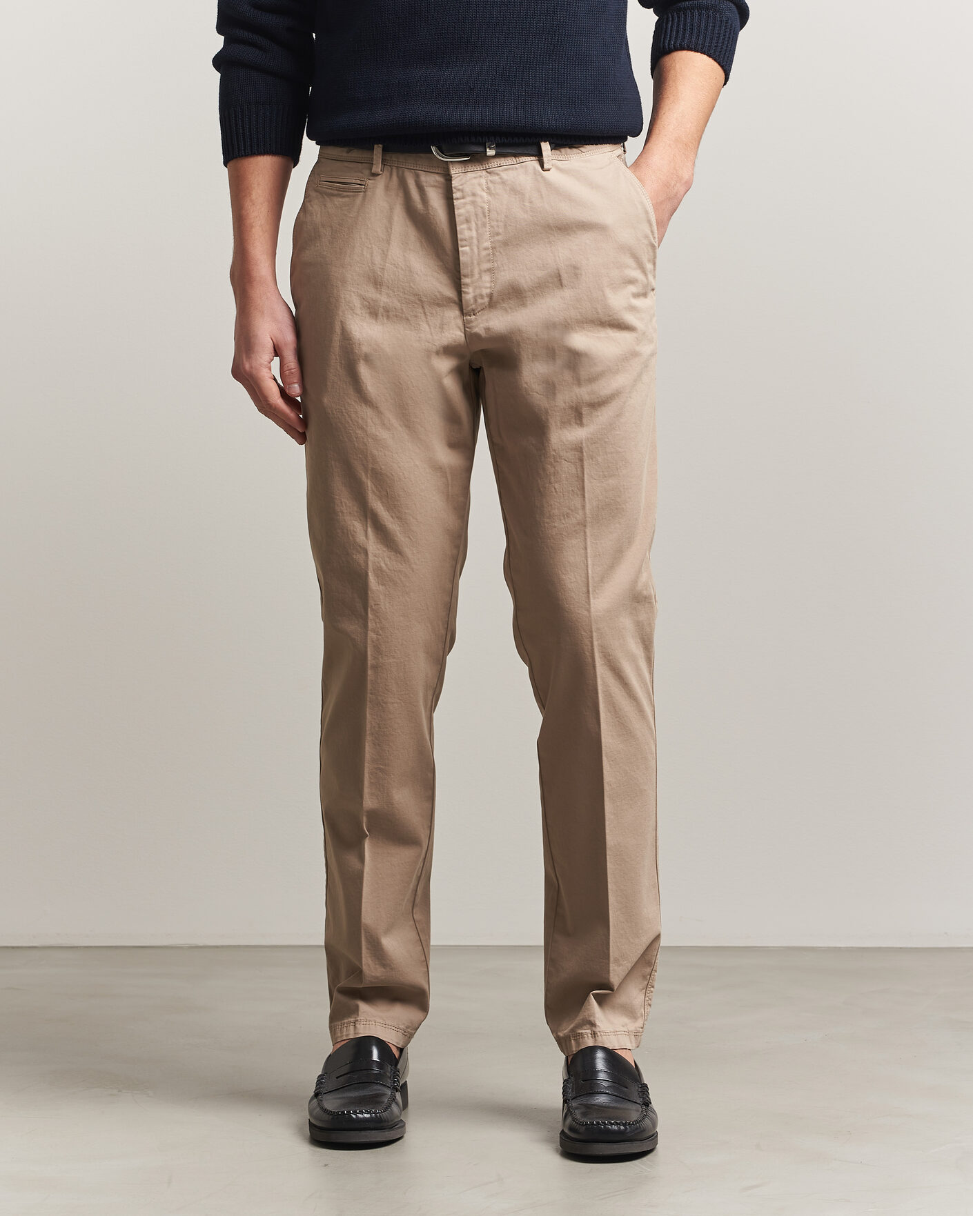 Homme | Pantalons | Oscar Jacobson | Danik Cotton Trousers Beige