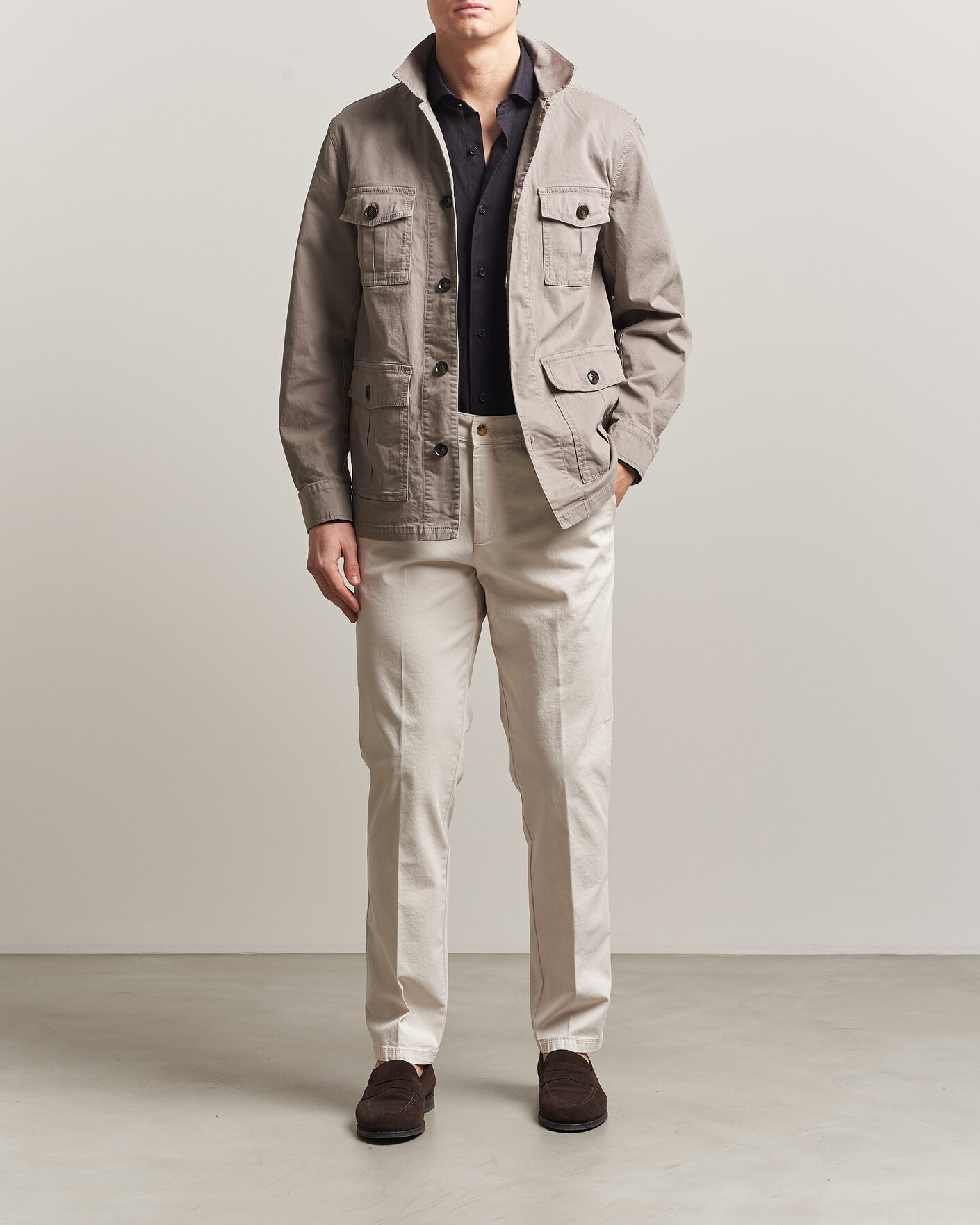 Homme | Pantalons | Oscar Jacobson | Danik Cotton Trousers White