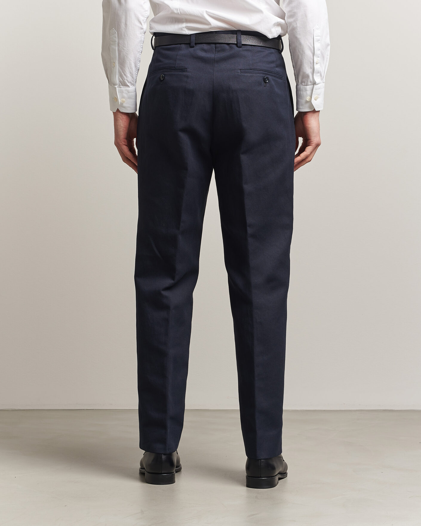 Homme | Pantalons | Oscar Jacobson | Del Cotton/Linen Trousers Navy