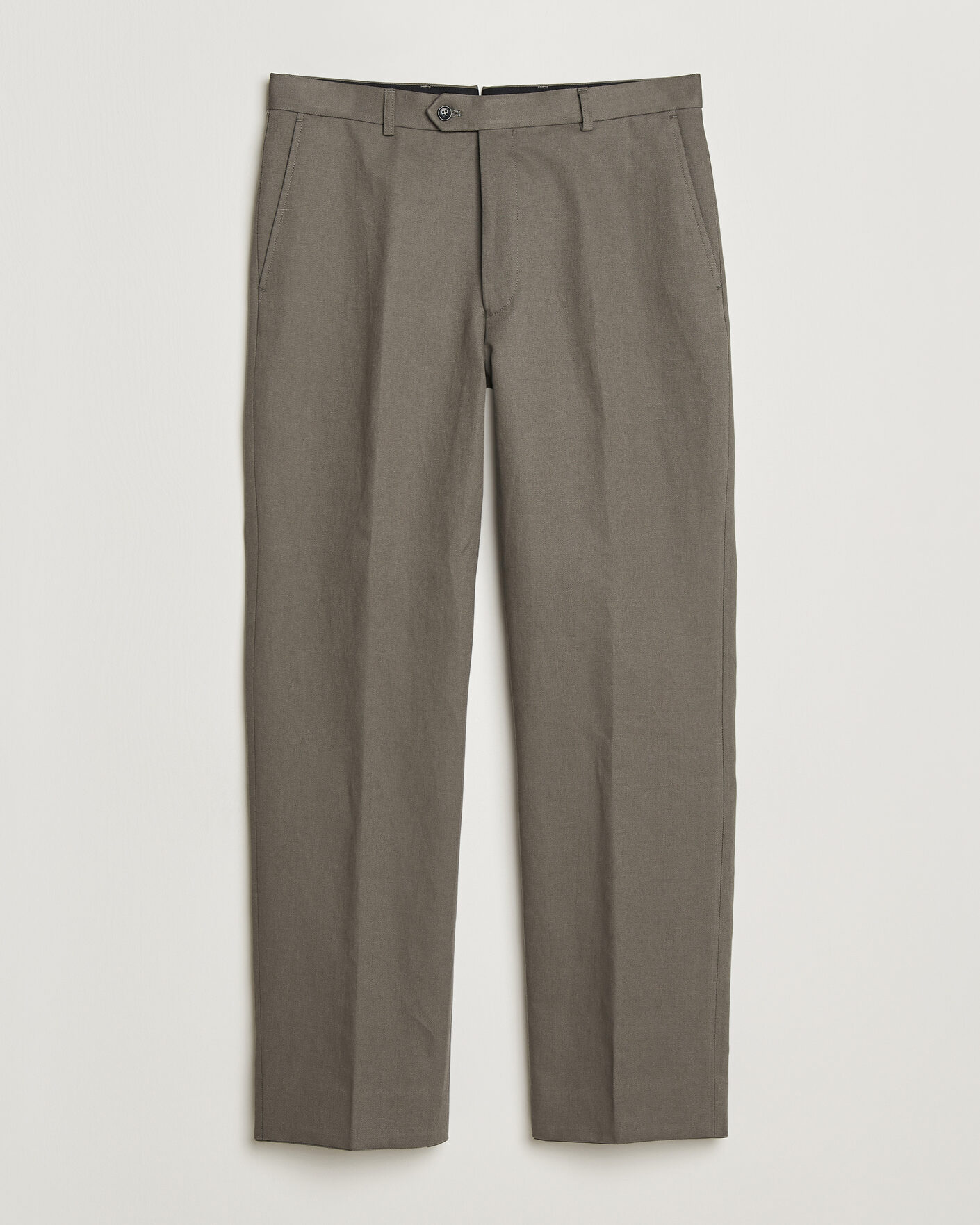 Homme | Pantalons | Oscar Jacobson | Del Cotton/Linen Trousers Olive