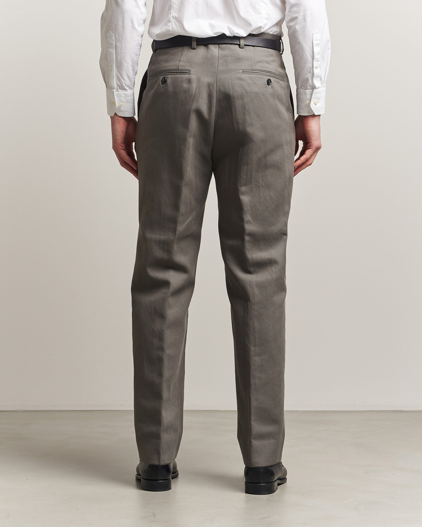 Homme | Pantalons | Oscar Jacobson | Del Cotton/Linen Trousers Olive