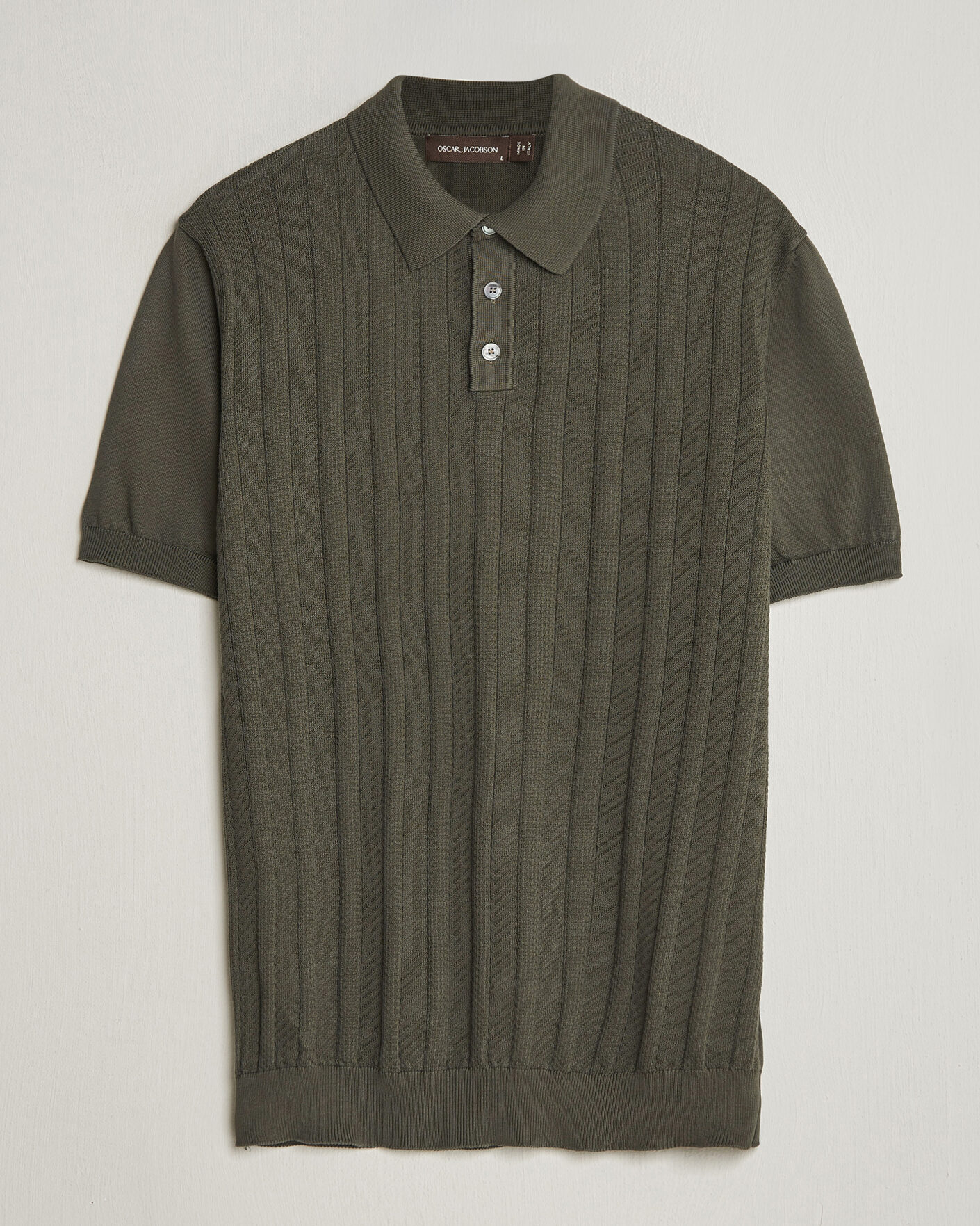 Homme | Polos | Oscar Jacobson | Barto Structured Cotton Polo Green