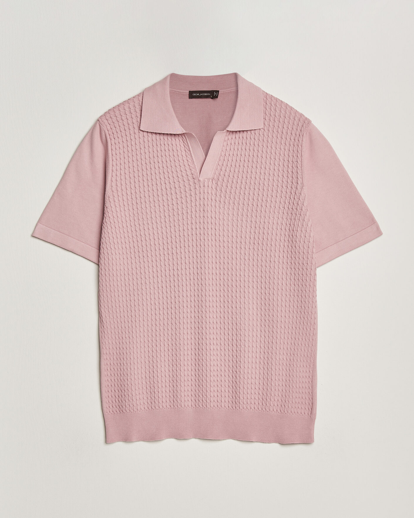 Homme | Polos | Oscar Jacobson | Alf Structured Cotton Polo Pink