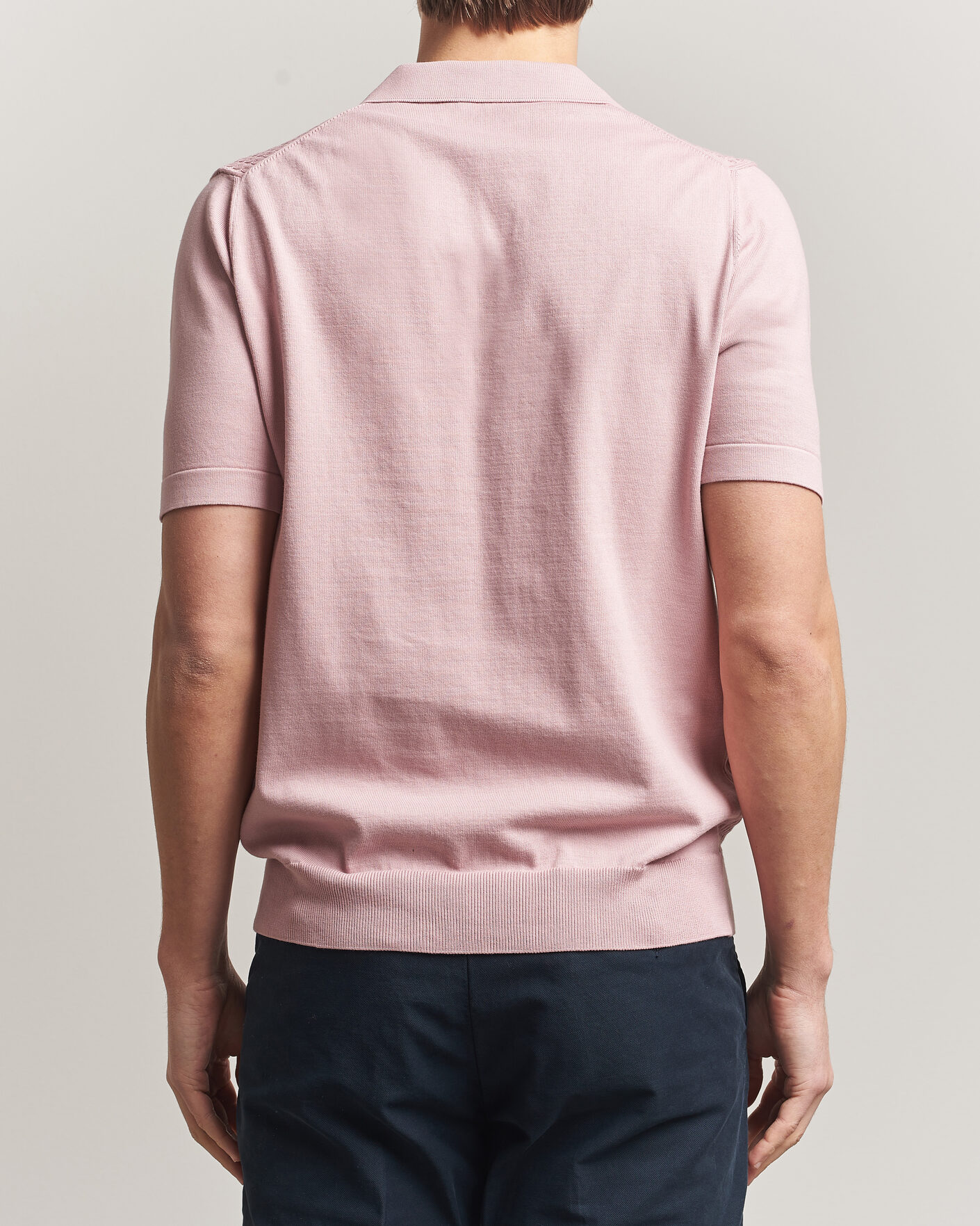 Homme | Polos | Oscar Jacobson | Alf Structured Cotton Polo Pink