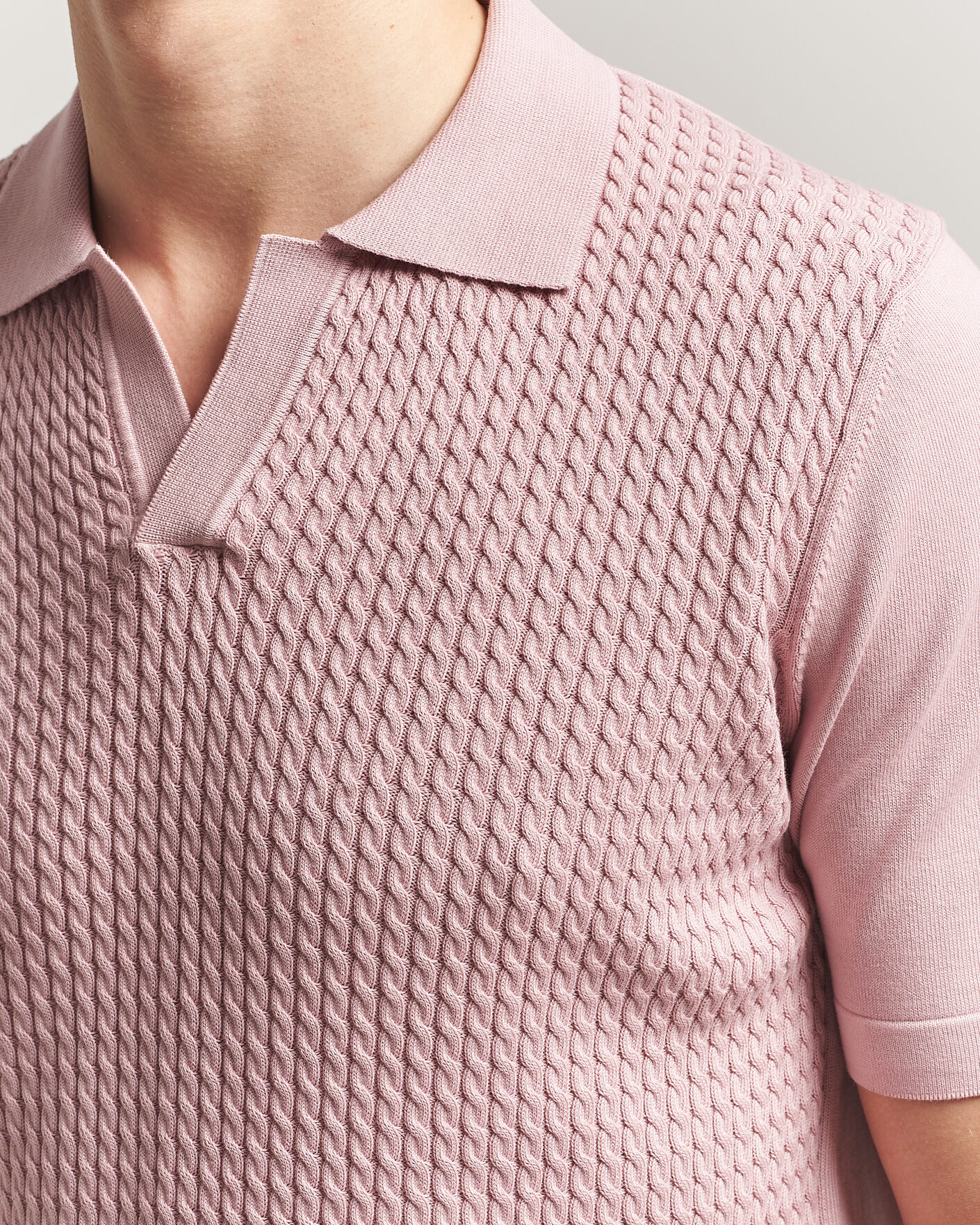 Homme | Polos | Oscar Jacobson | Alf Structured Cotton Polo Pink