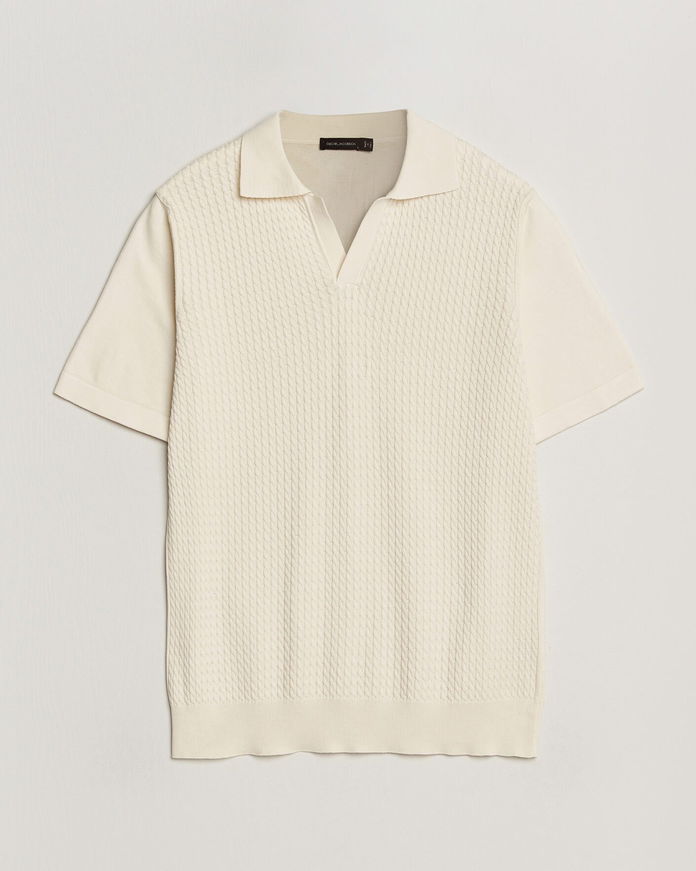 Homme | Polos | Oscar Jacobson | Alf Structured Cotton Polo Off White