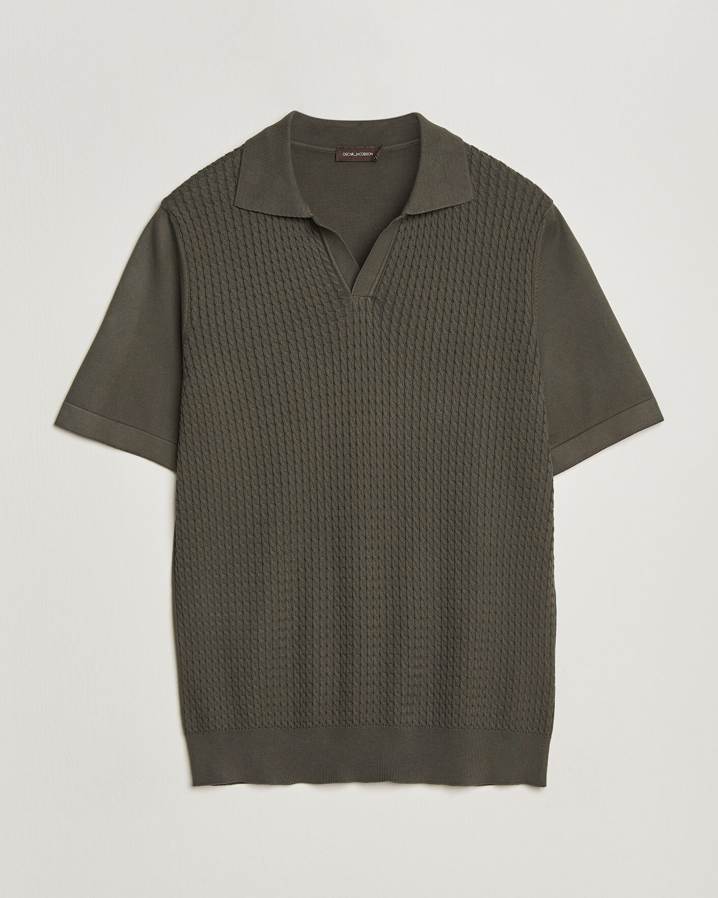 Homme | Polos | Oscar Jacobson | Alf Structured Cotton Polo Green