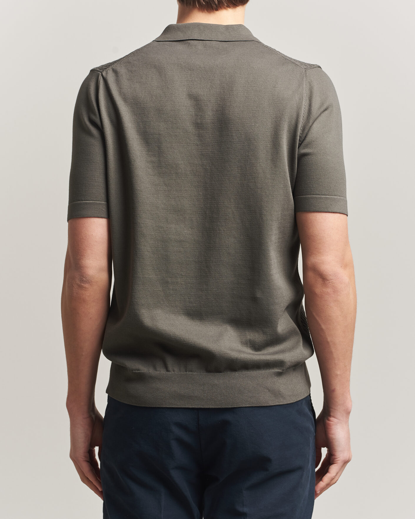 Homme | Polos | Oscar Jacobson | Alf Structured Cotton Polo Green