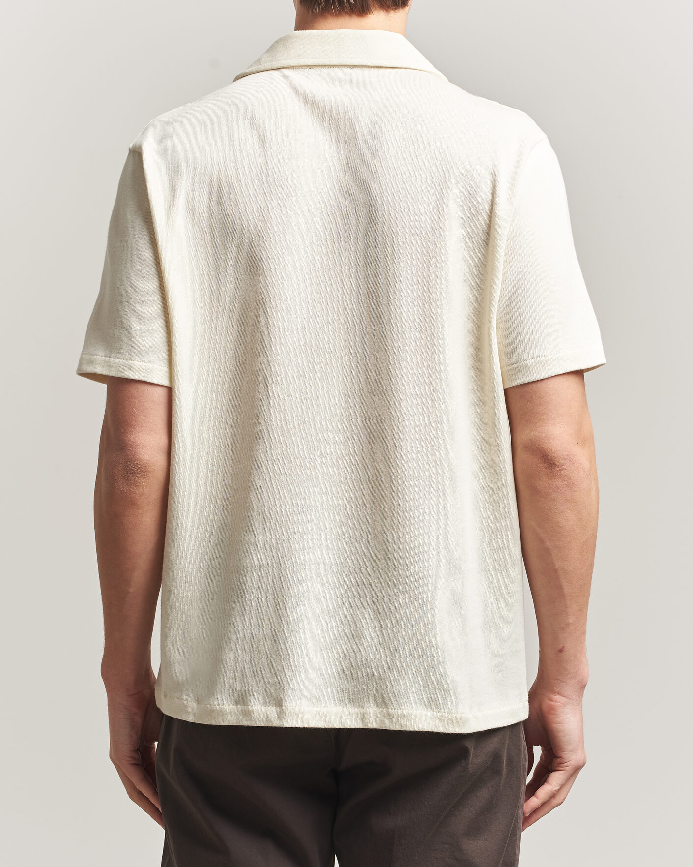Homme | Chemises | Oscar Jacobson | Kirk Knitted Short Sleeve Shirt Off White