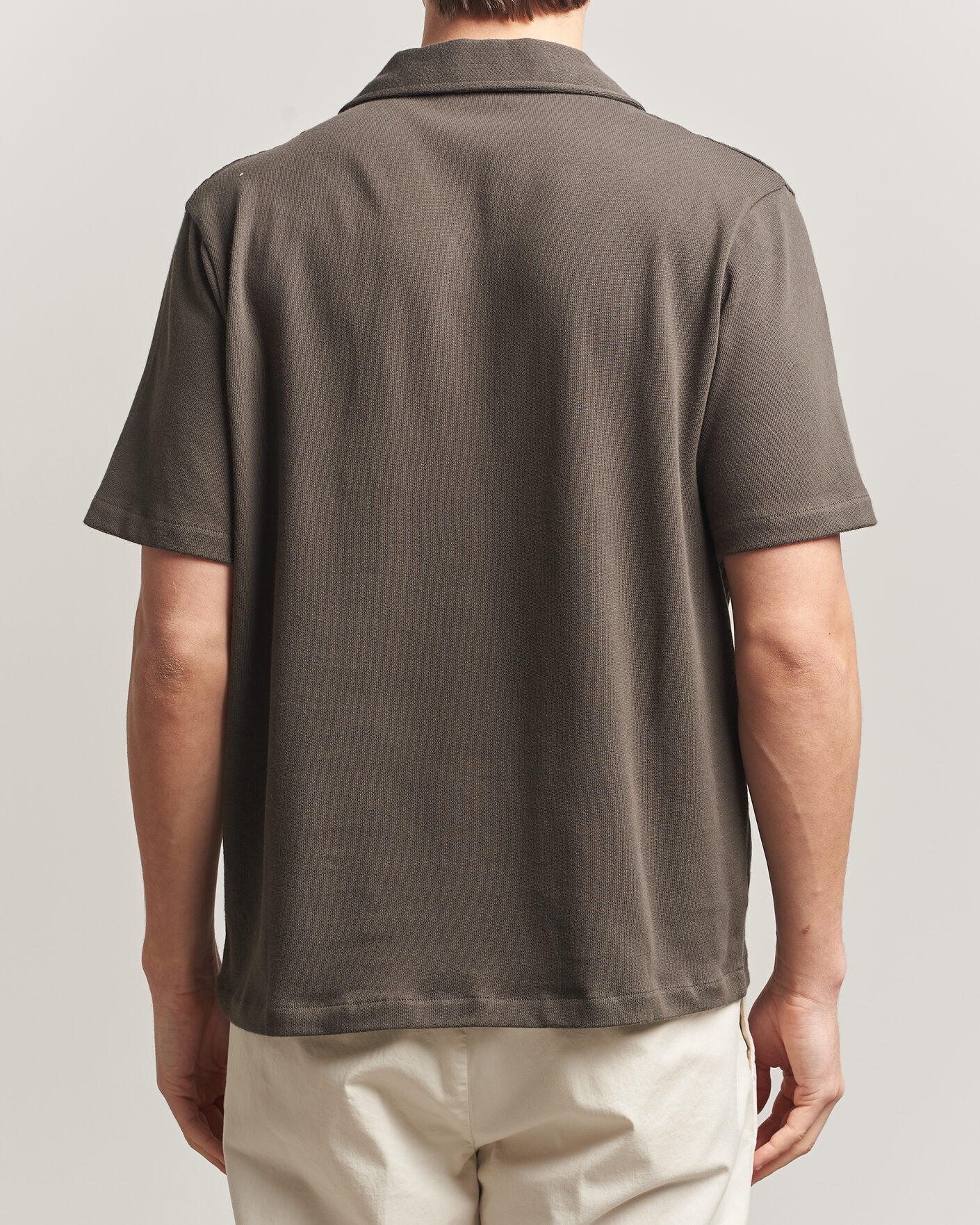Homme | Chemises | Oscar Jacobson | Kirk Knitted Short Sleeve Shirt Green
